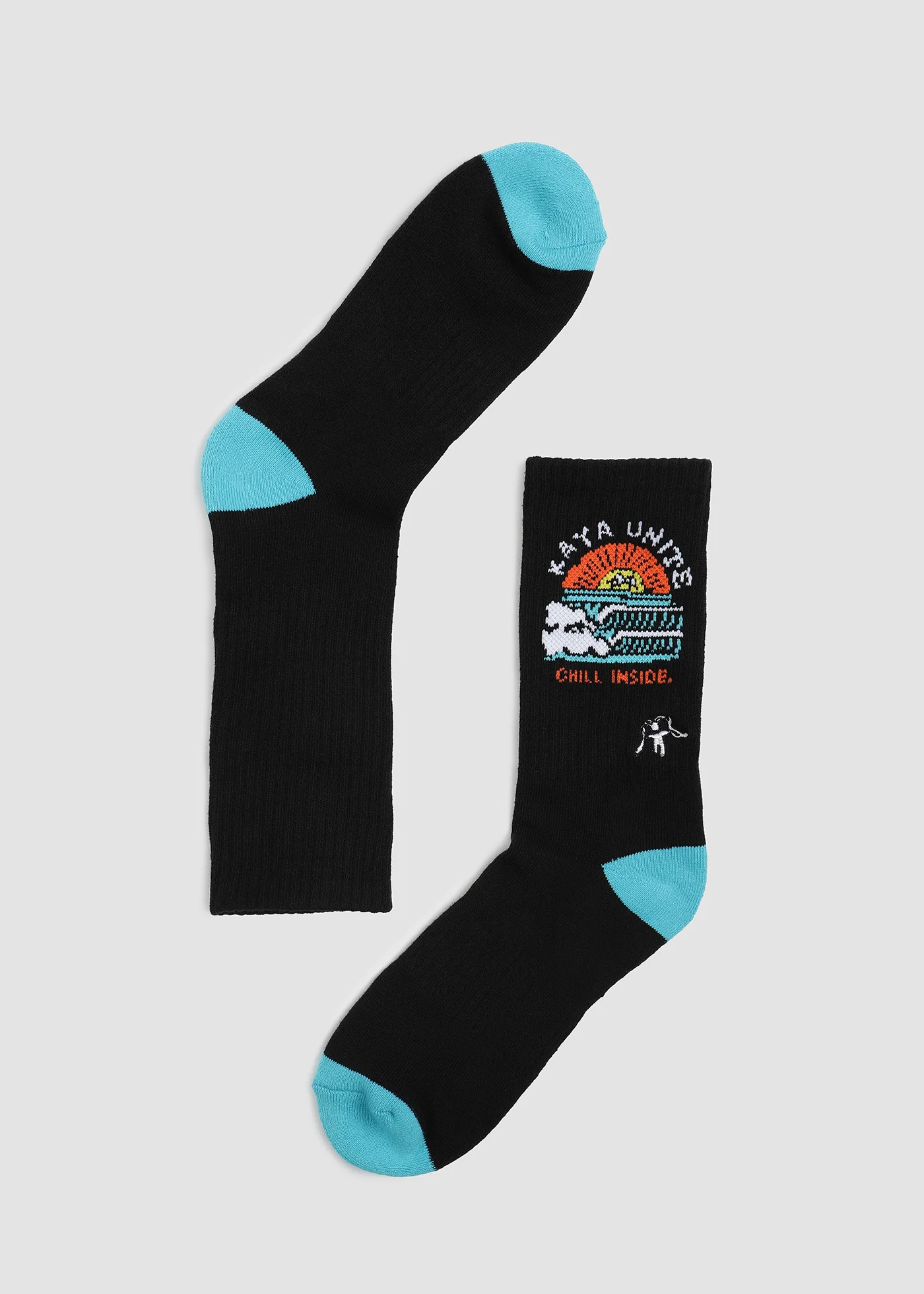 Calcetines Largos Diseño Algodón Knit Deep - Negro