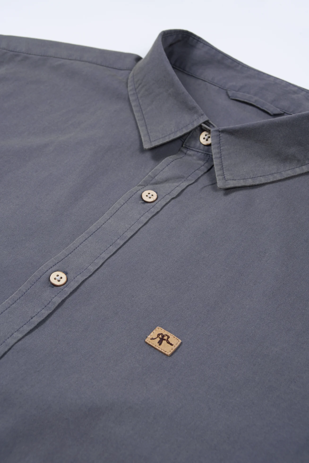 Camisa Clásica Manga Corta Algodón Hombre - Grey - Image 5