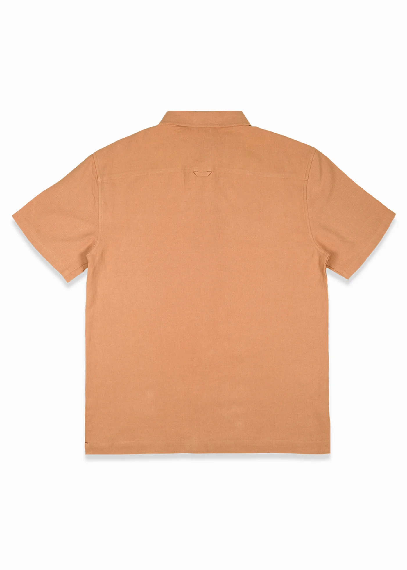 Camisa Clásica Manga Corta Lino Hombre - Camel - Image 3