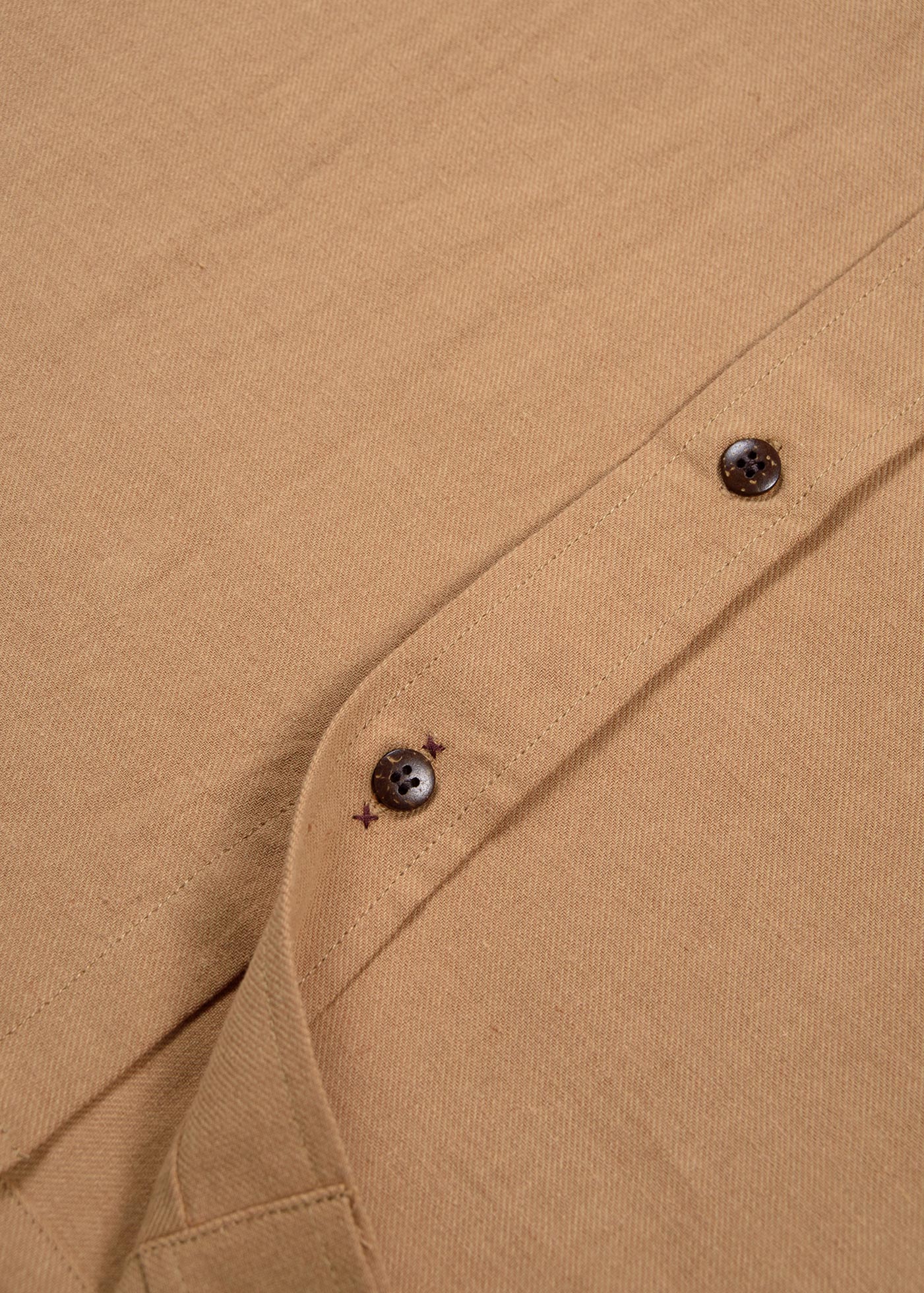 Camisa Clásica Manga Corta Lino Hombre - Camel - Image 6