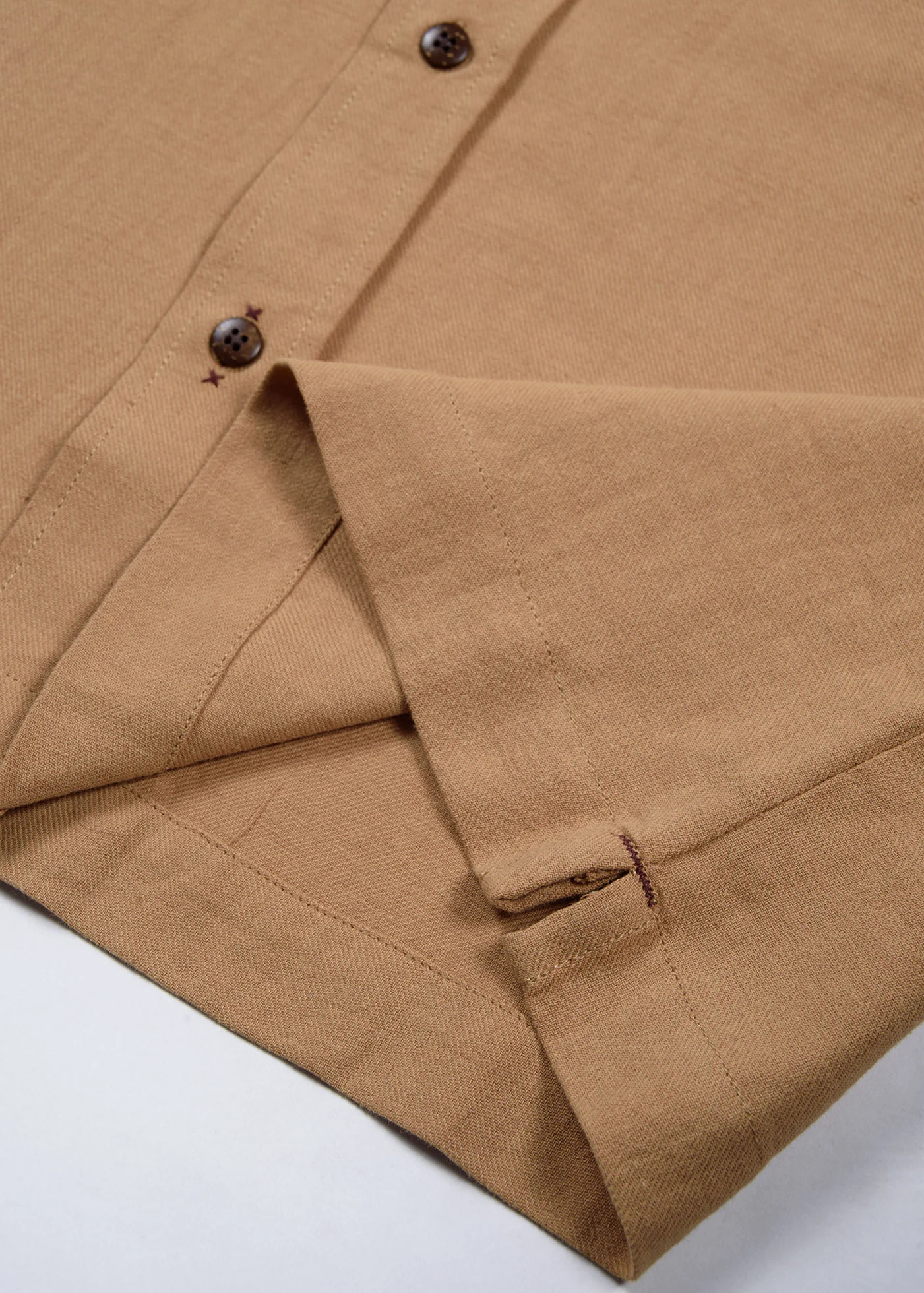 Camisa Clásica Manga Corta Lino Hombre - Camel - Image 7