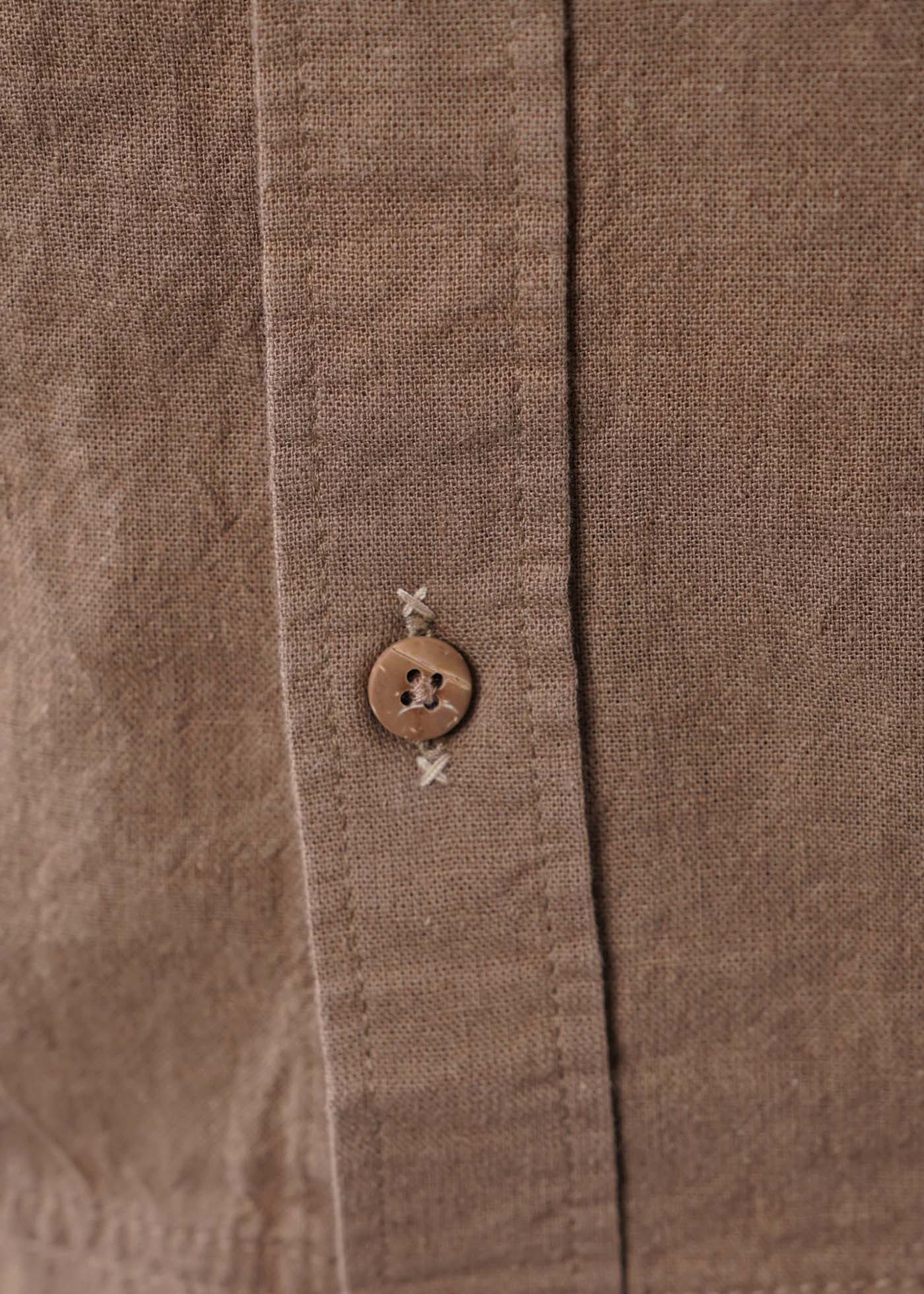 Camisa Clásica Manga Corta Lino Hombre - Olive - Image 3