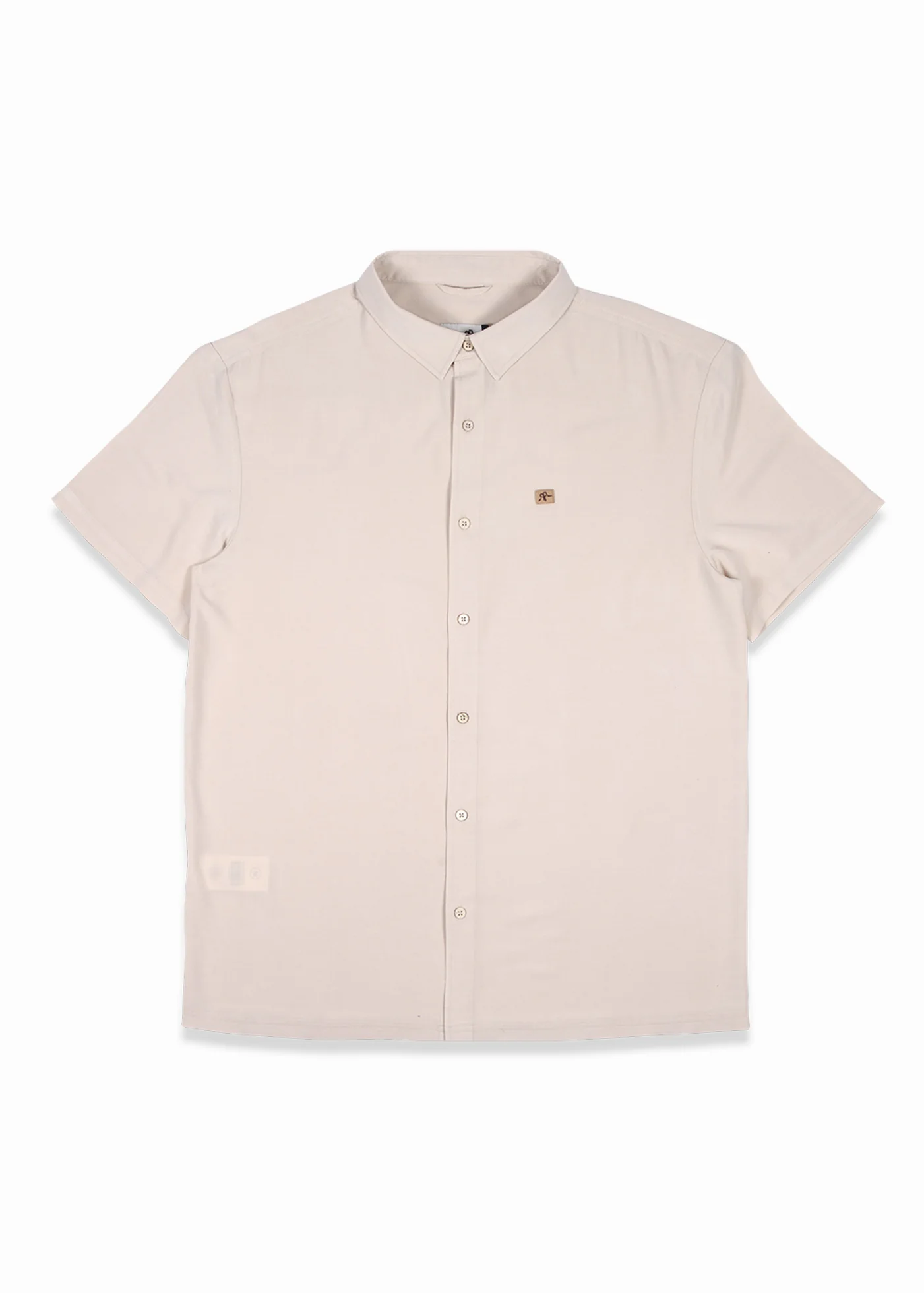 Camisa Clásica Manga Corta Viscosa Hombre - Sand - Image 2