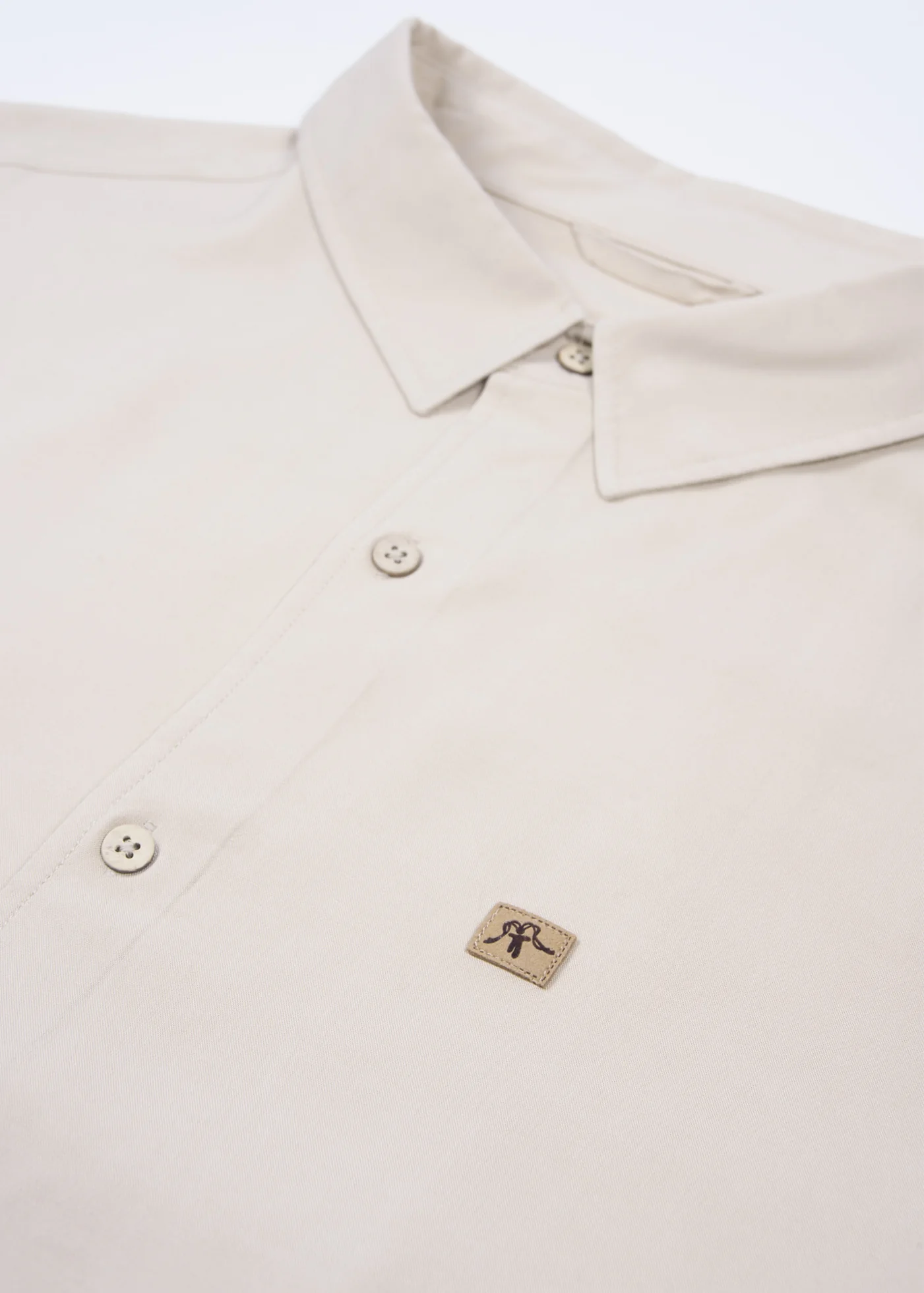 Camisa Clásica Manga Corta Viscosa Hombre - Sand - Image 5