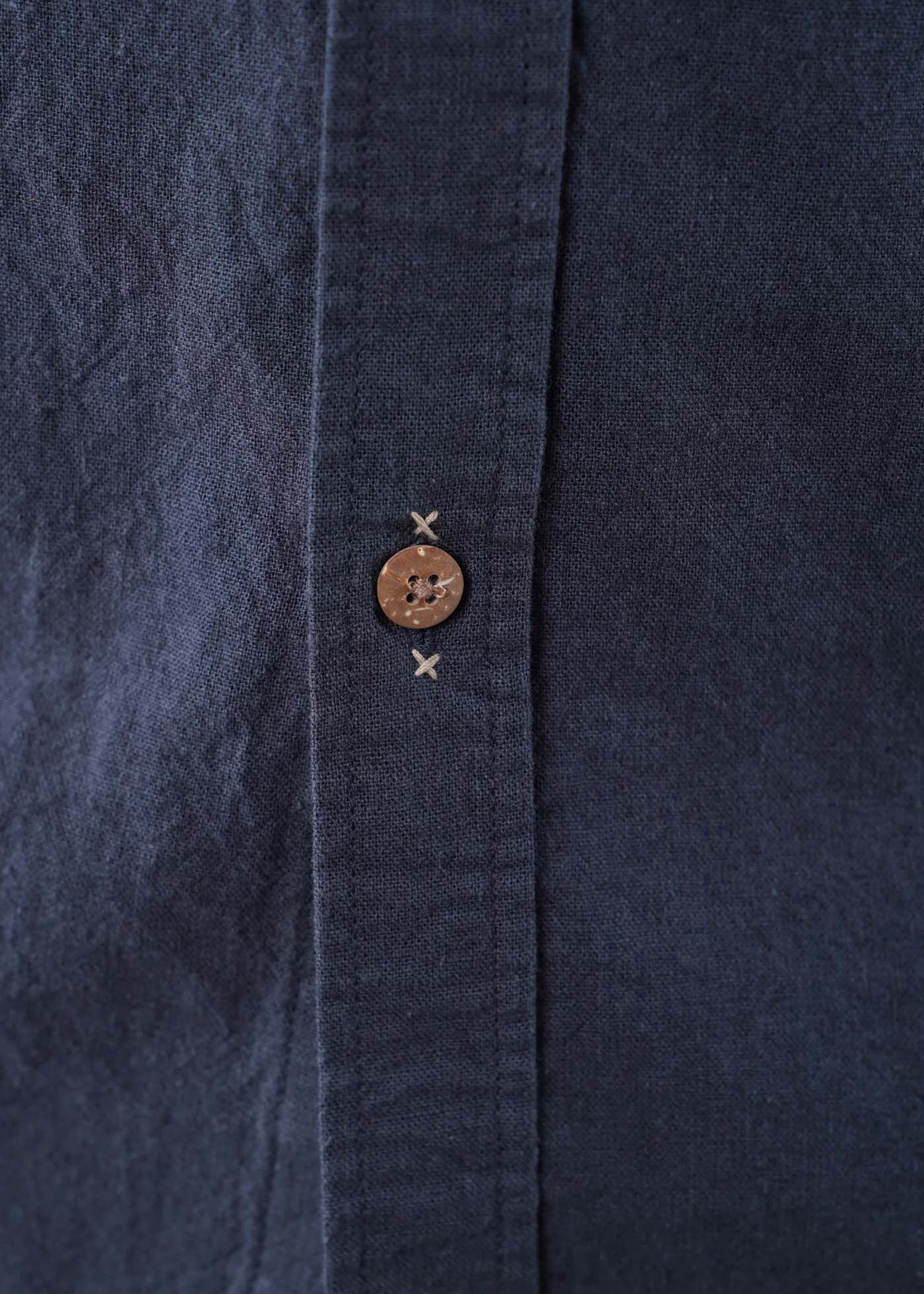 Camisa Clásica Manga Larga Lino Hombre - Navy - Image 3