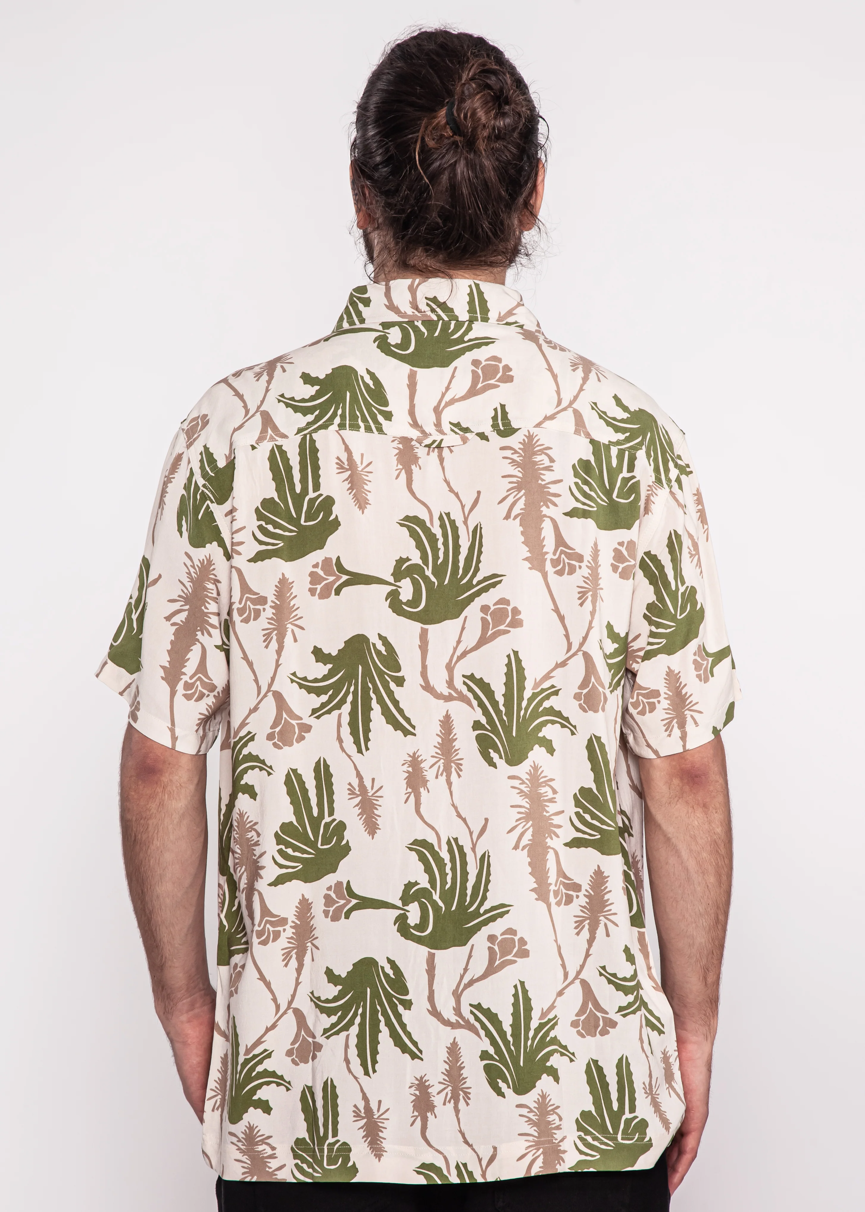 Camisa Diseño Manga Corta Rayón Aloe Hombre - Sand - Image 2
