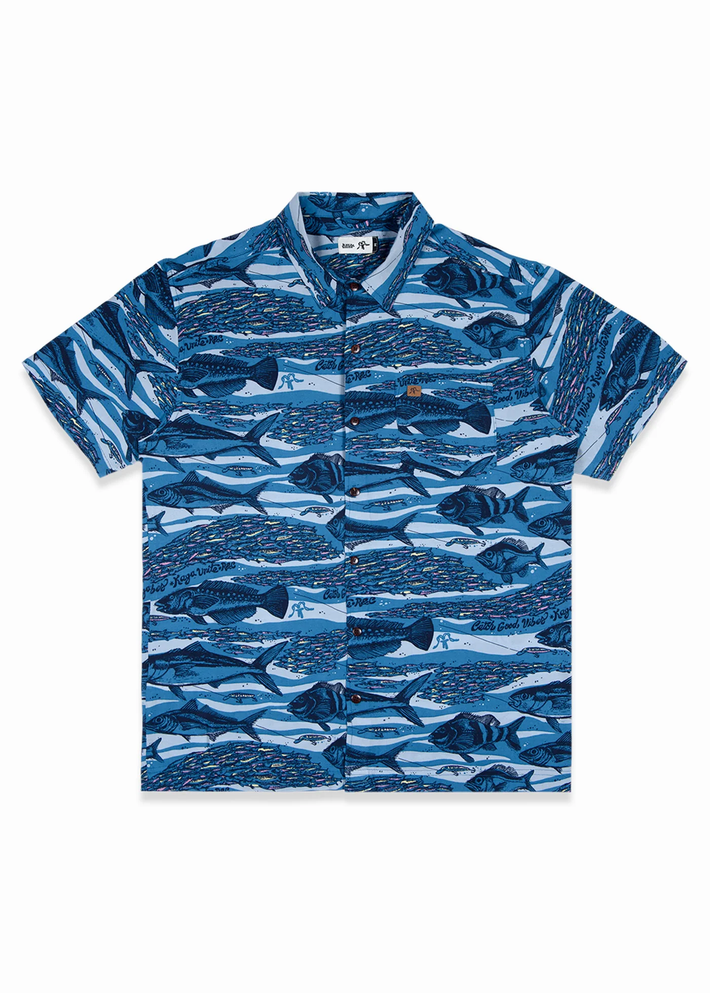 Camisa Diseño Manga Corta Rayón Catch Hombre - Blue - Image 2