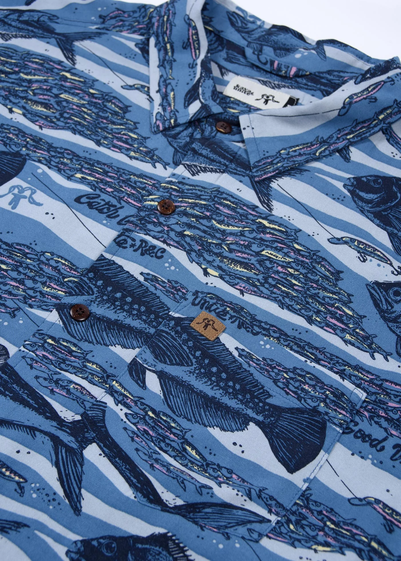 Camisa Diseño Manga Corta Rayón Catch Hombre - Blue - Image 5