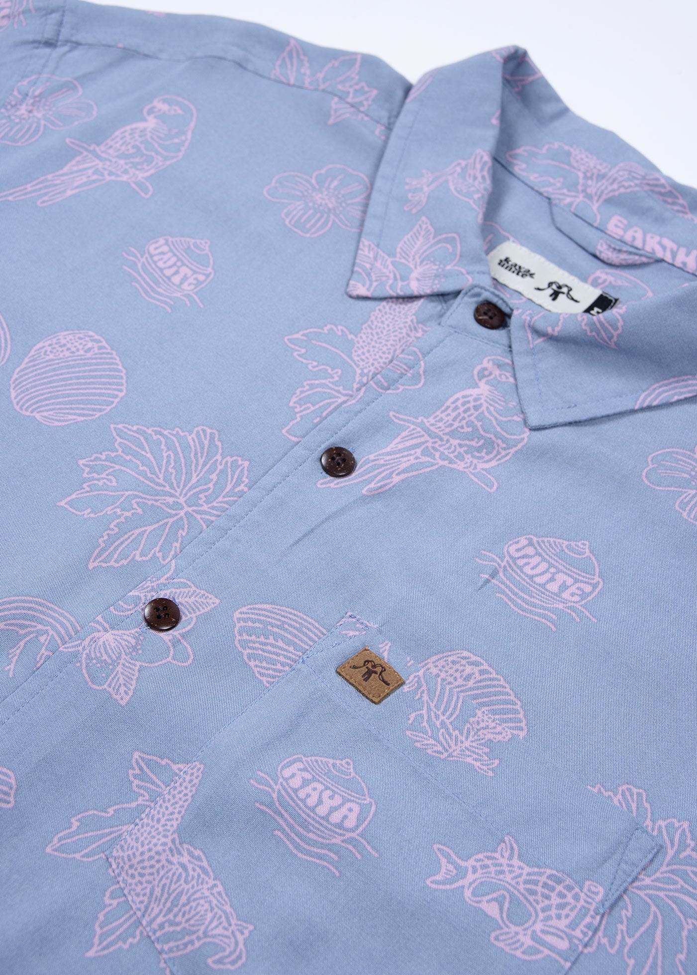 Camisa Diseño Manga Corta Rayón Chilote Hombre - Blue - Image 5