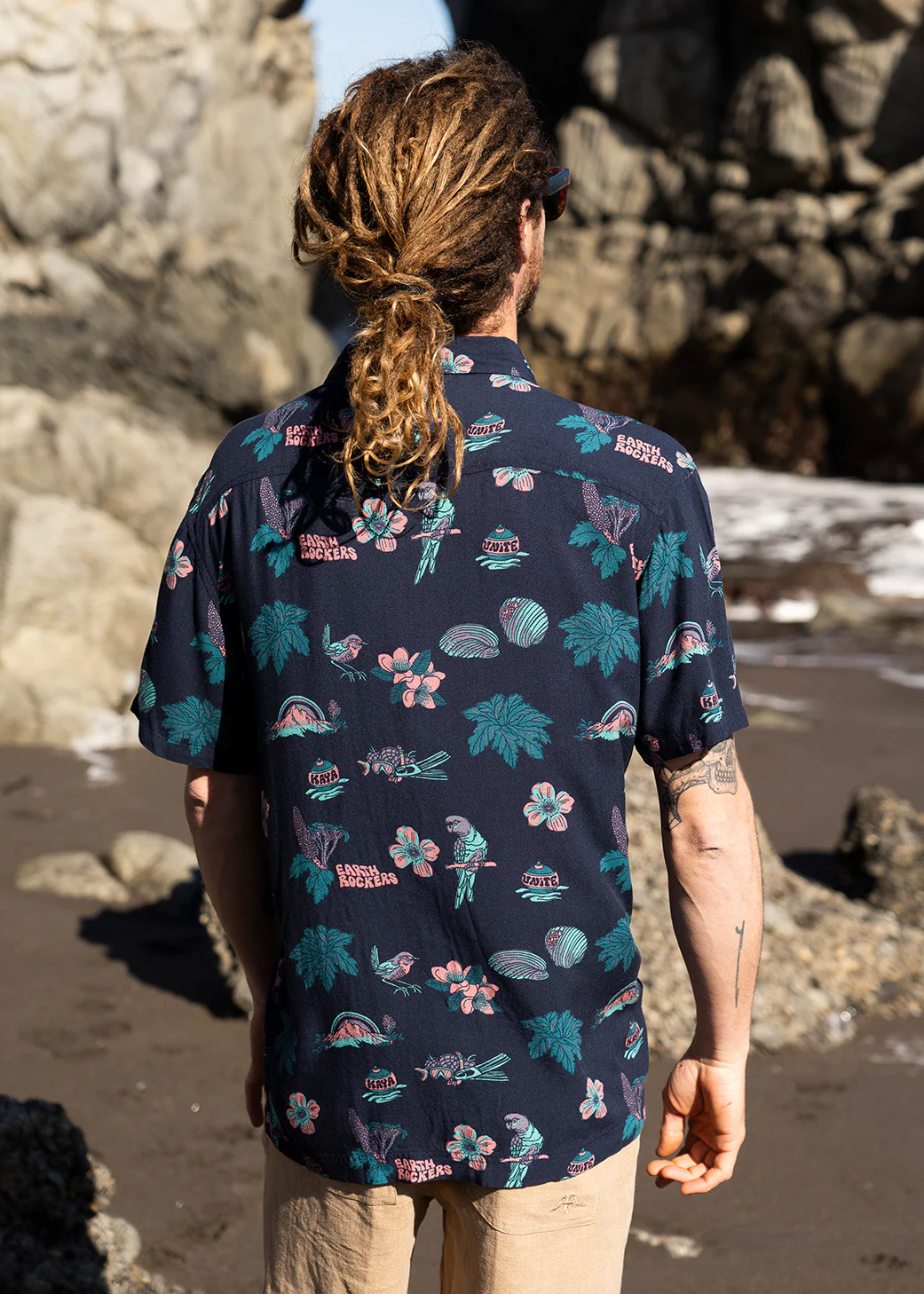 Camisa Diseño Manga Corta Rayón Chilote Hombre - Navy - Image 4