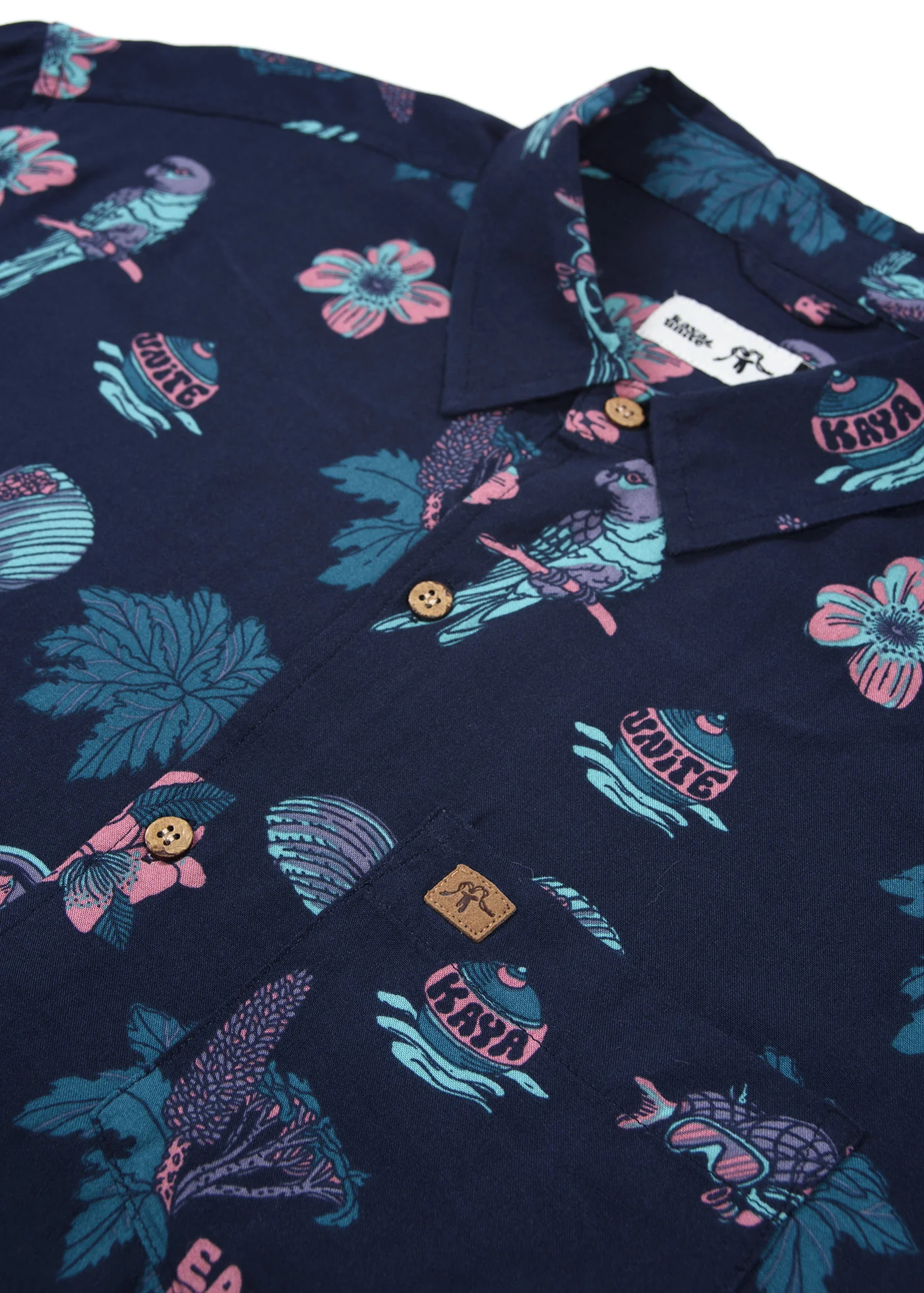 Camisa Diseño Manga Corta Rayón Chilote Hombre - Navy - Image 5