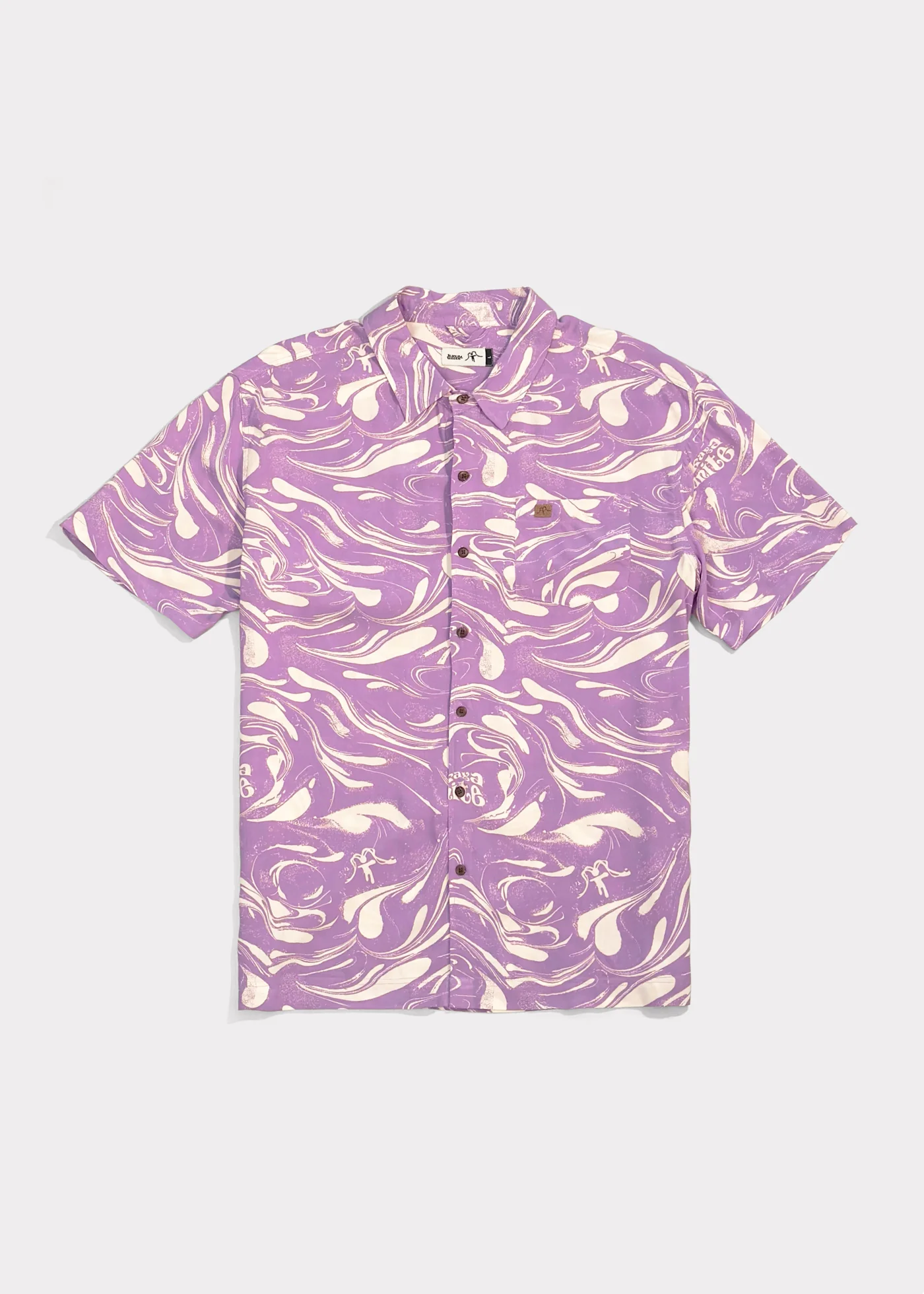Camisa Diseño Manga Corta Rayón Drip Hombre - Lilac