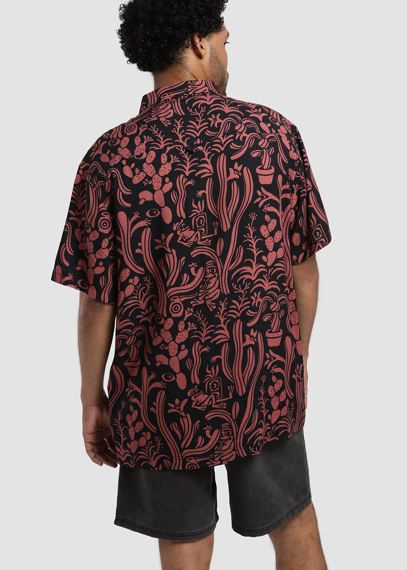 Camisa Diseño Manga Corta Rayón Froogy Hombre - Brick - Image 3