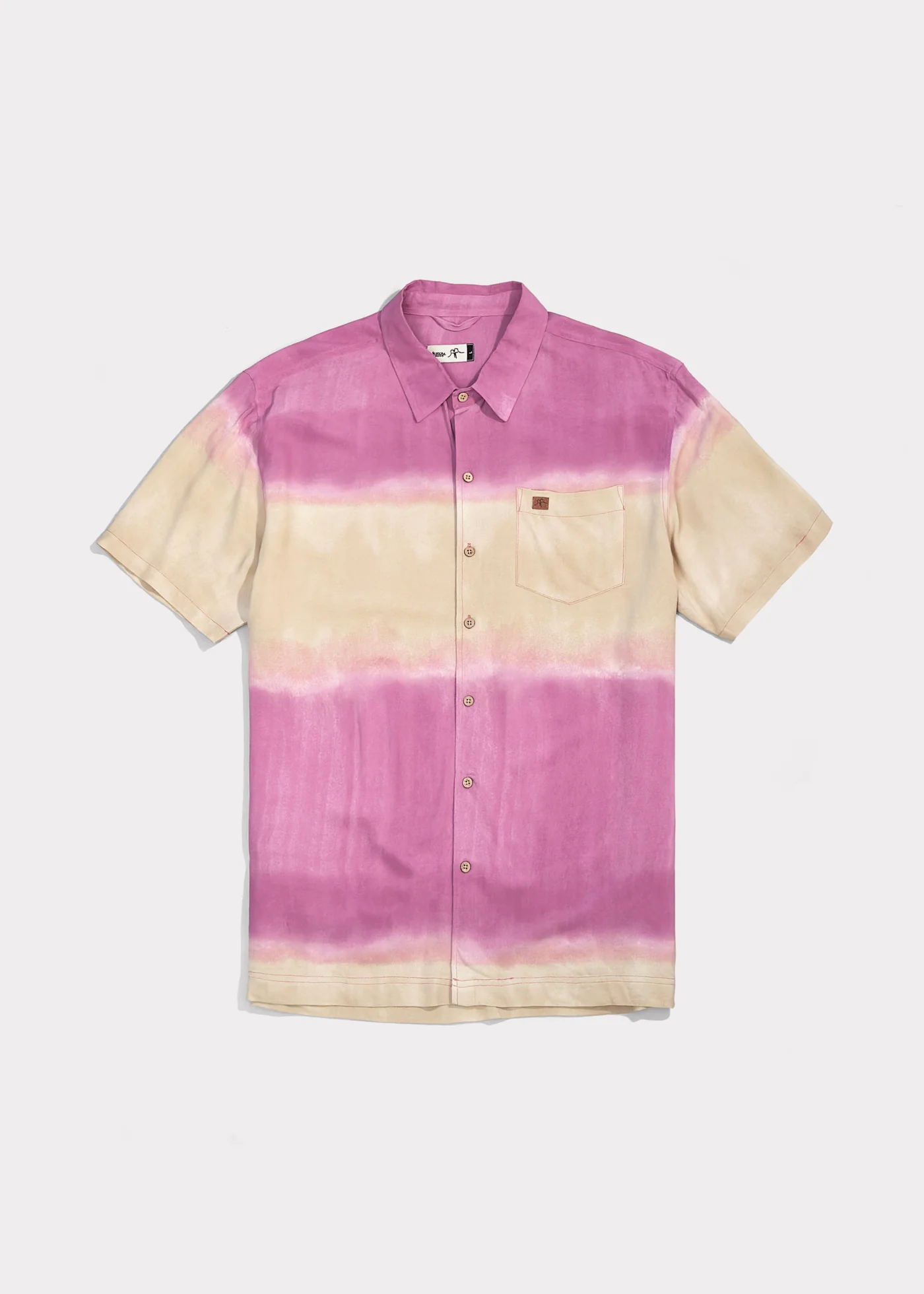 Camisa Diseño Manga Corta Rayón Hazy Hombre - Orange