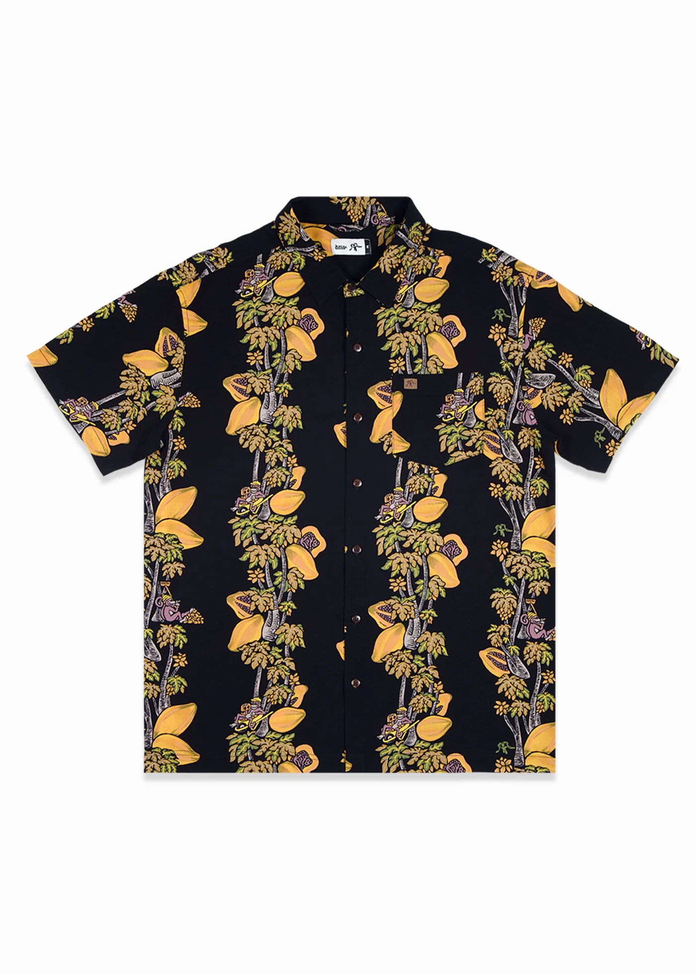 Camisa Diseño Manga Corta Rayón Lazy Hombre - Black - Image 2
