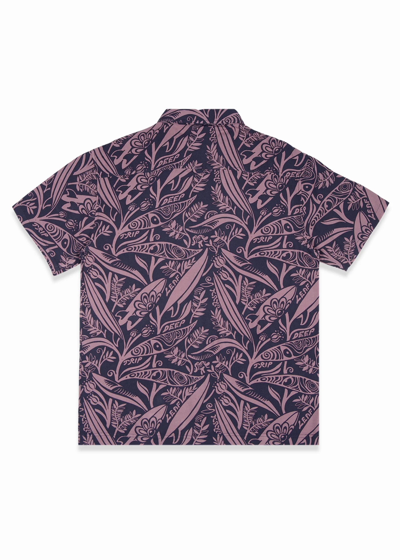 Camisa Diseño Manga Corta Rayón Leaf Hombre - Black - Image 6