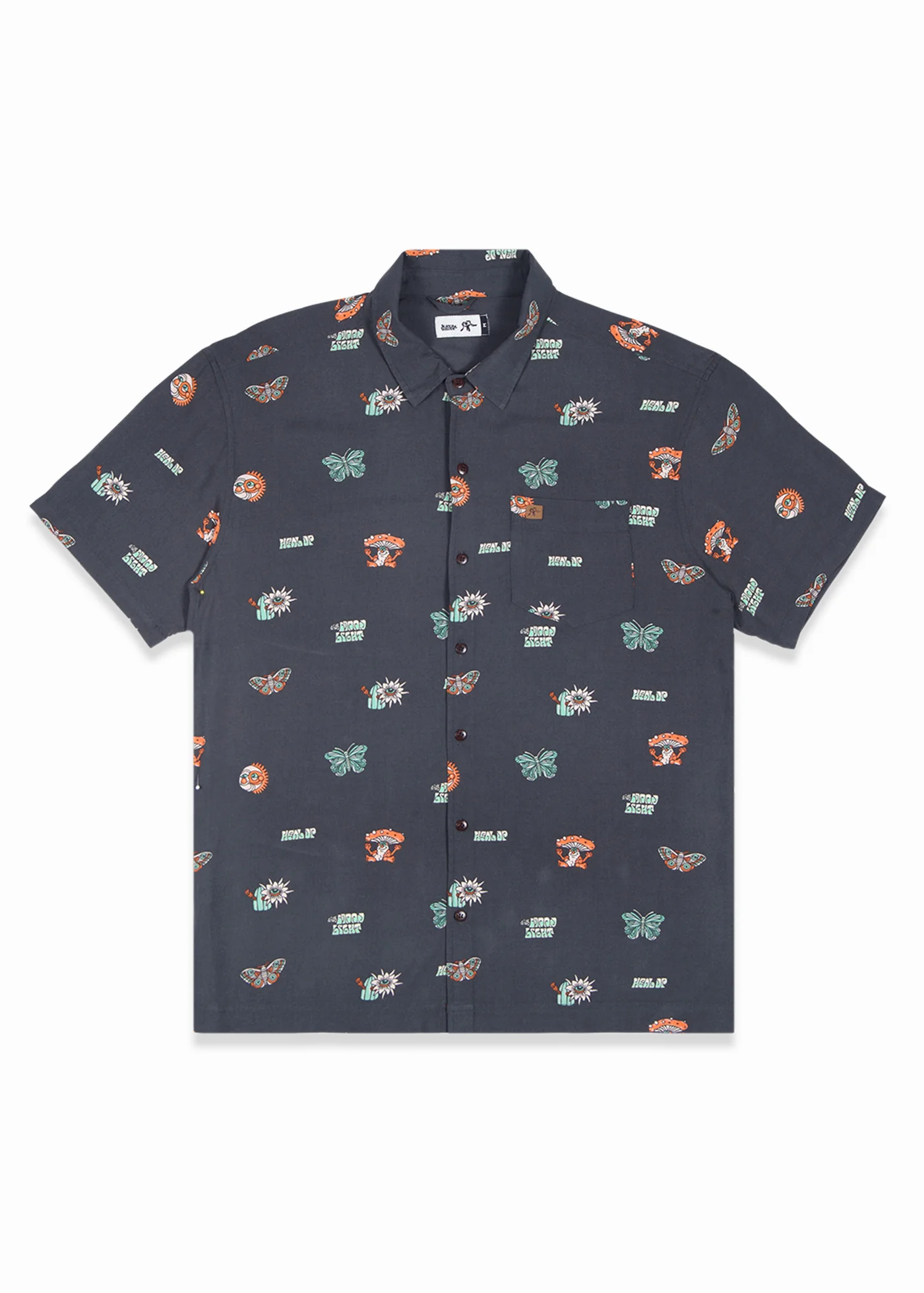 Camisa Diseño Manga Corta Rayón Misty Hombre - Black - Image 2