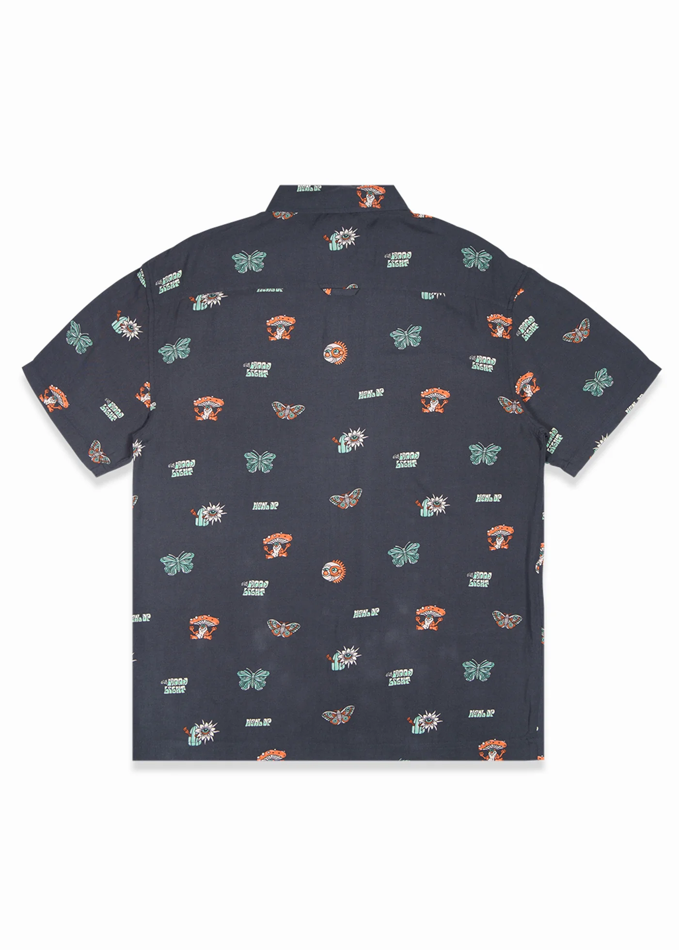 Camisa Diseño Manga Corta Rayón Misty Hombre - Black - Image 3