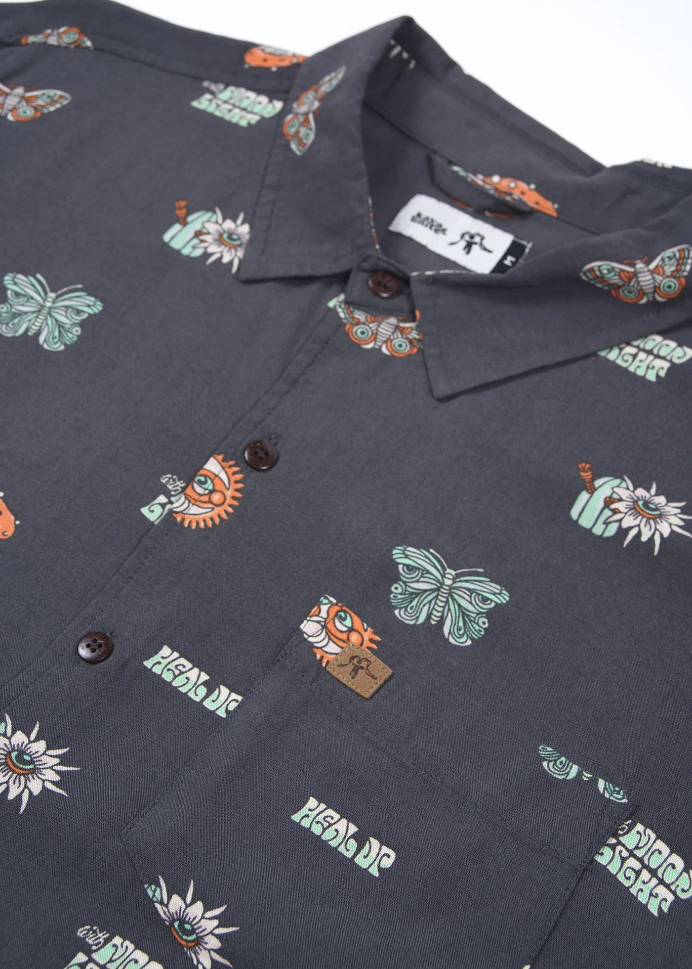 Camisa Diseño Manga Corta Rayón Misty Hombre - Black - Image 5