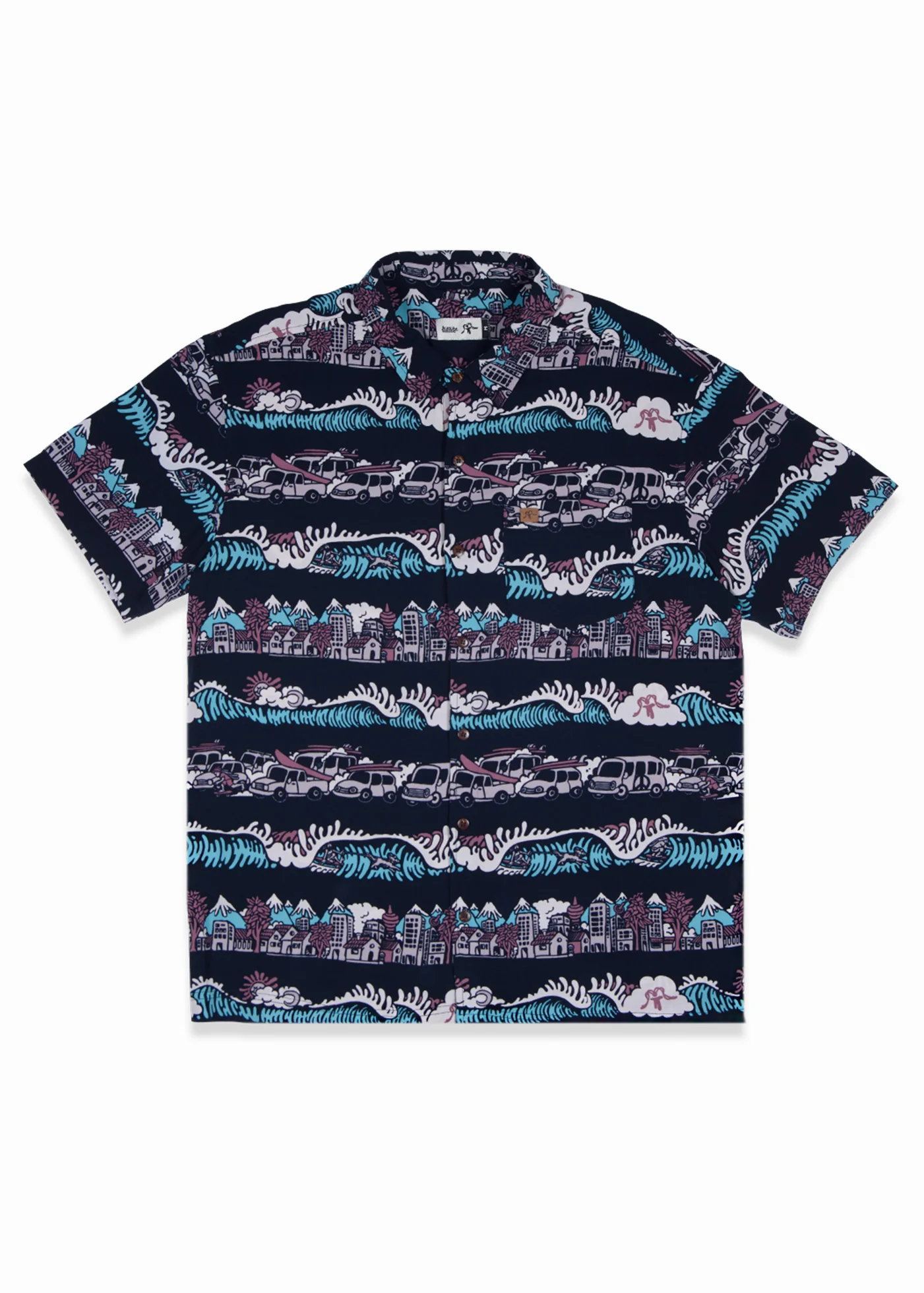 Camisa Diseño Manga Corta Rayón Push Hombre - Navy - Image 2