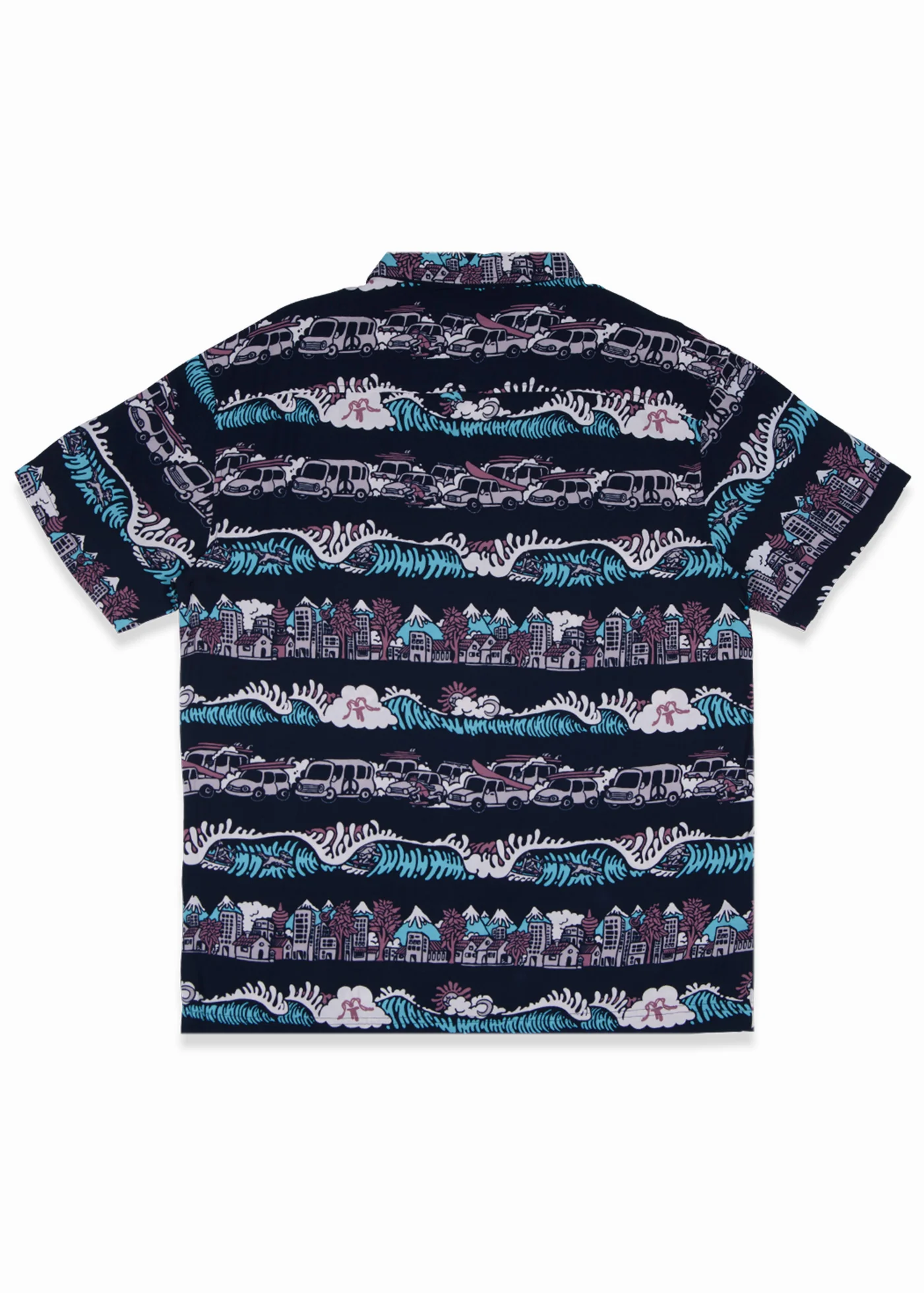 Camisa Diseño Manga Corta Rayón Push Hombre - Navy - Image 3