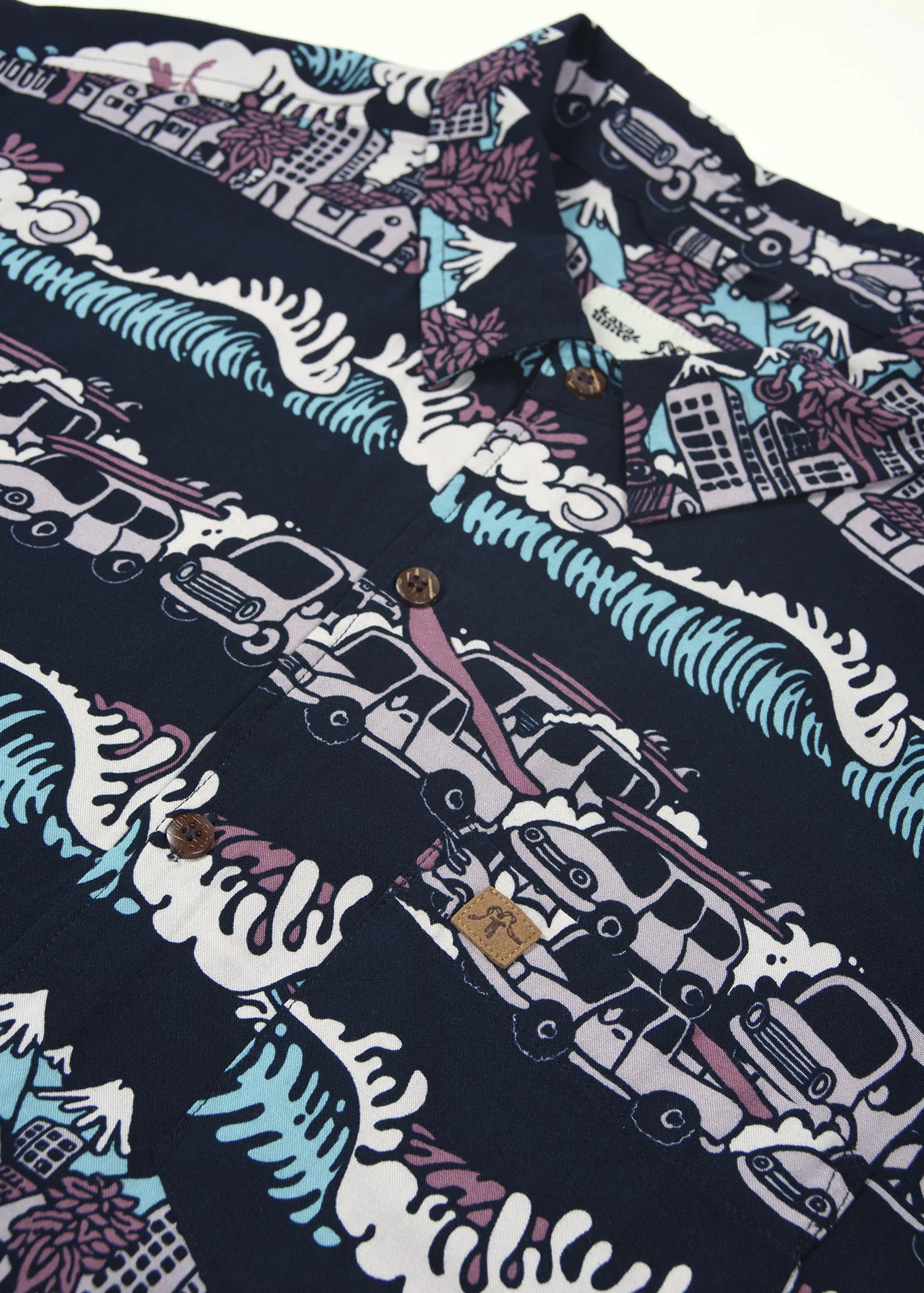 Camisa Diseño Manga Corta Rayón Push Hombre - Navy - Image 5