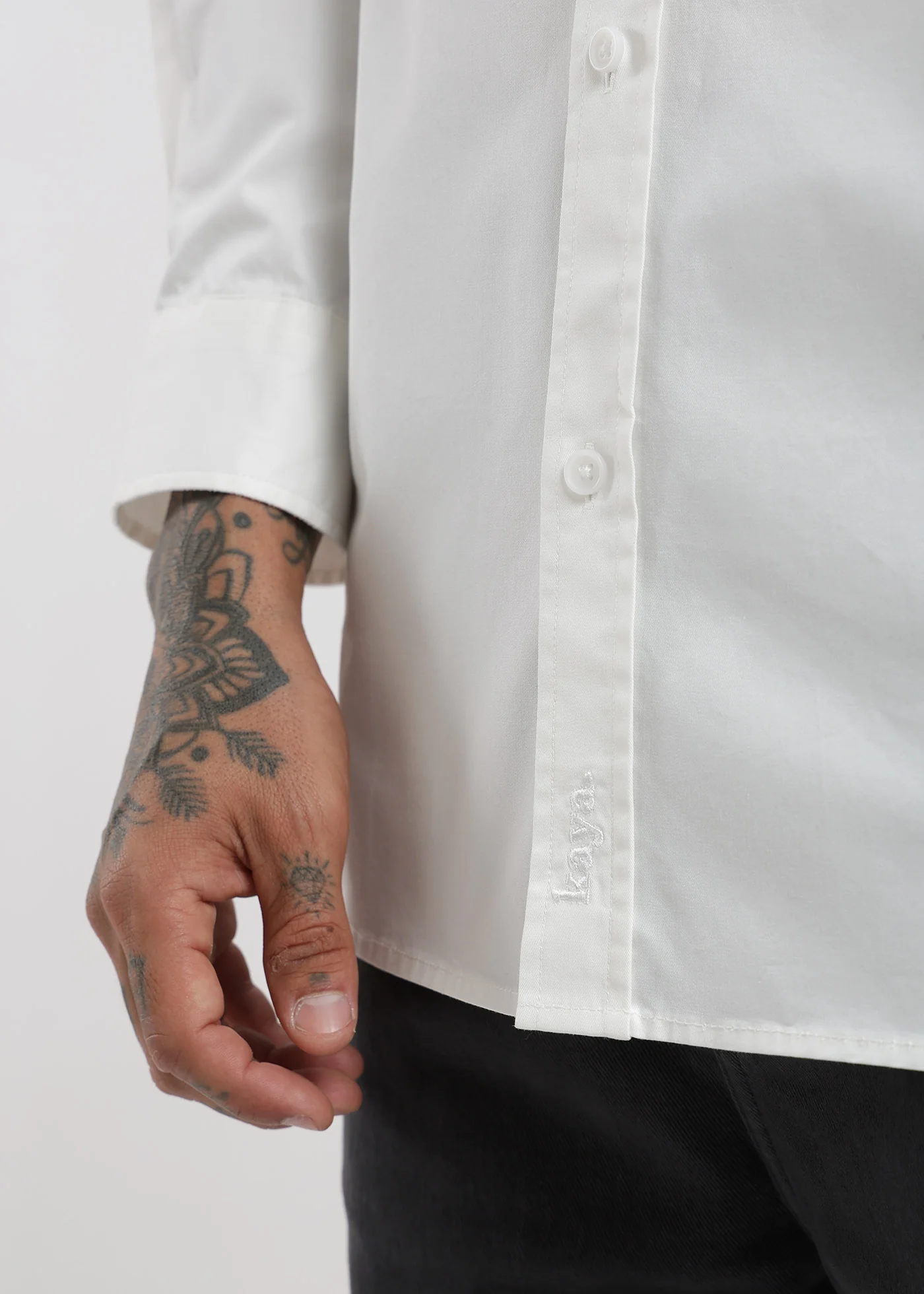Camisa Manga Larga Algodón Hombre - Blanco - Image 5