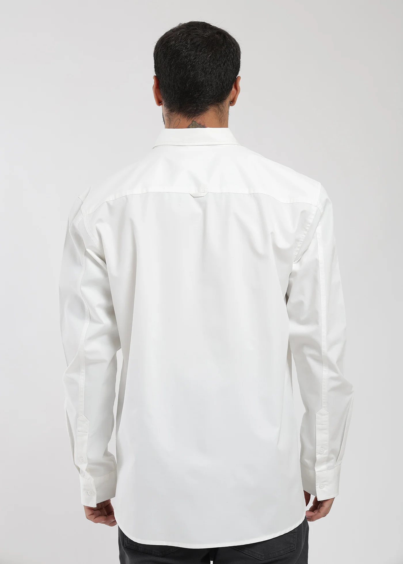 Camisa Manga Larga Algodón Hombre - Blanco - Image 6
