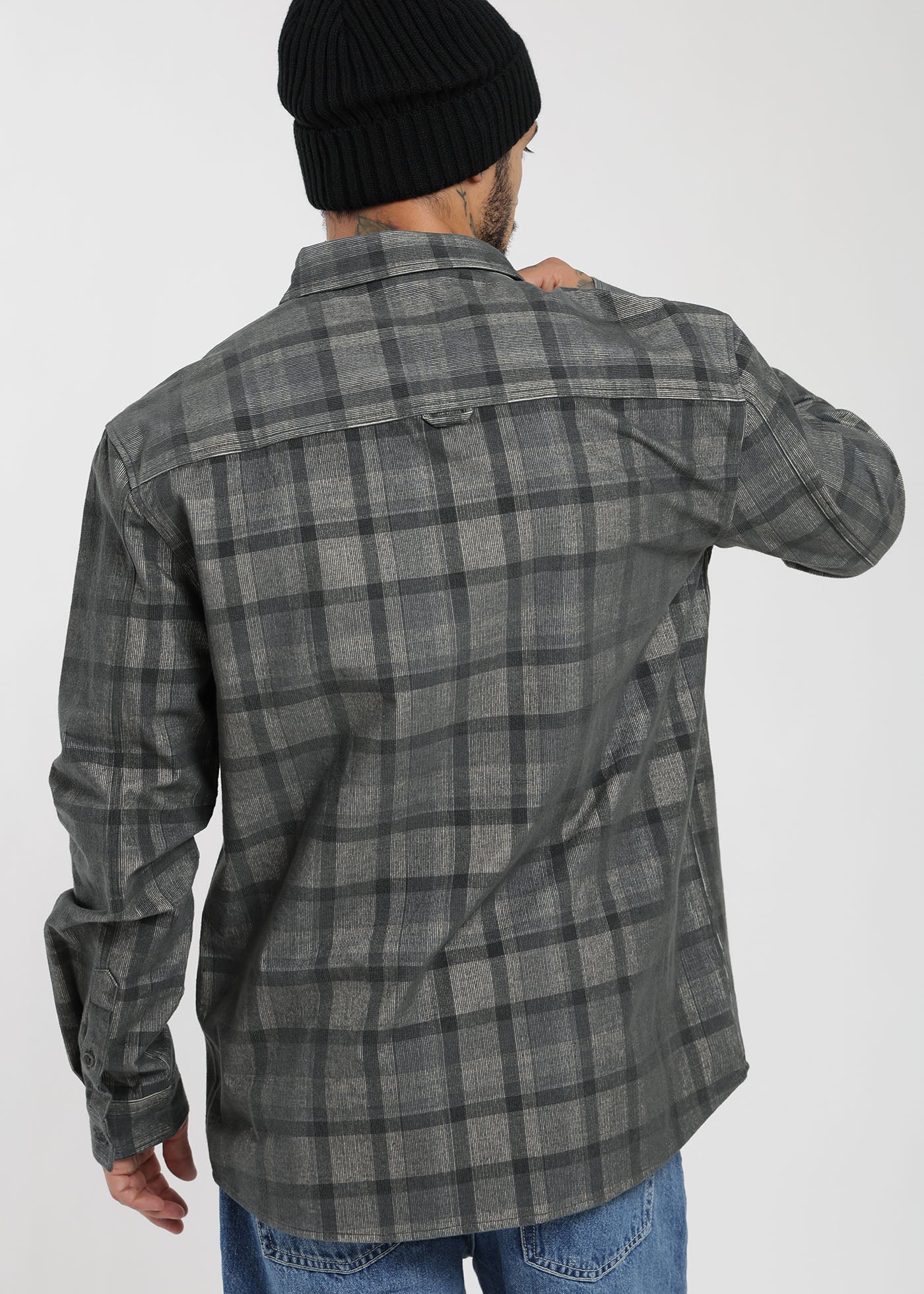 Camisa Manga Larga Cotelé Hombre - Gris - Image 3