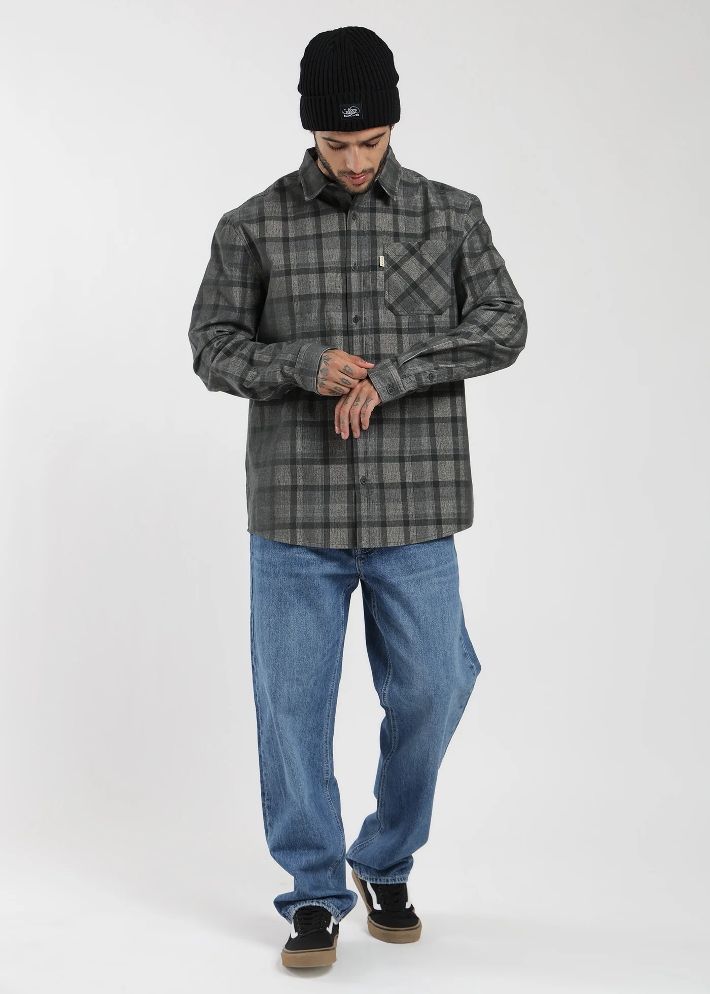 Camisa Manga Larga Cotelé Hombre - Gris - Image 4
