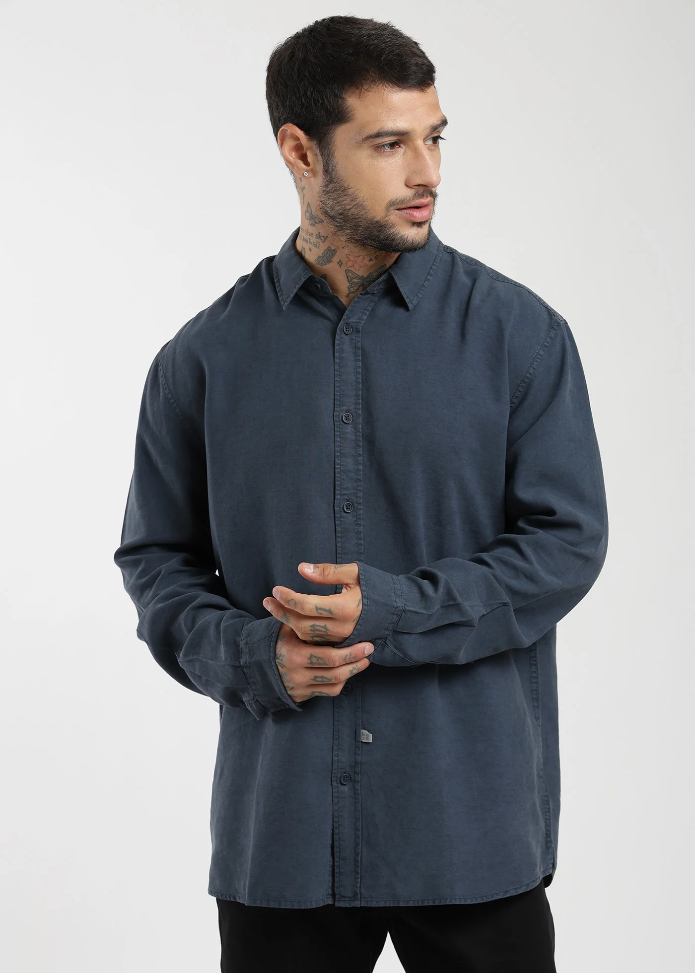 Camisa Manga Larga Tenlin Hombre - Gris - Image 4
