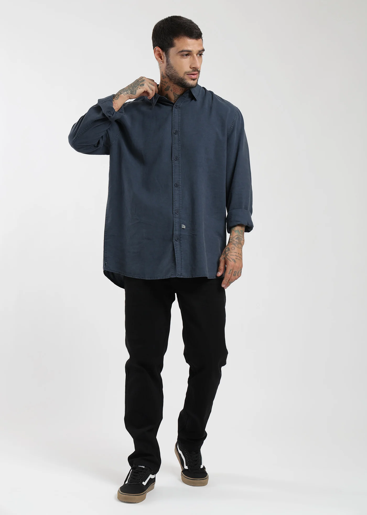 Camisa Manga Larga Tenlin Hombre - Gris - Image 7