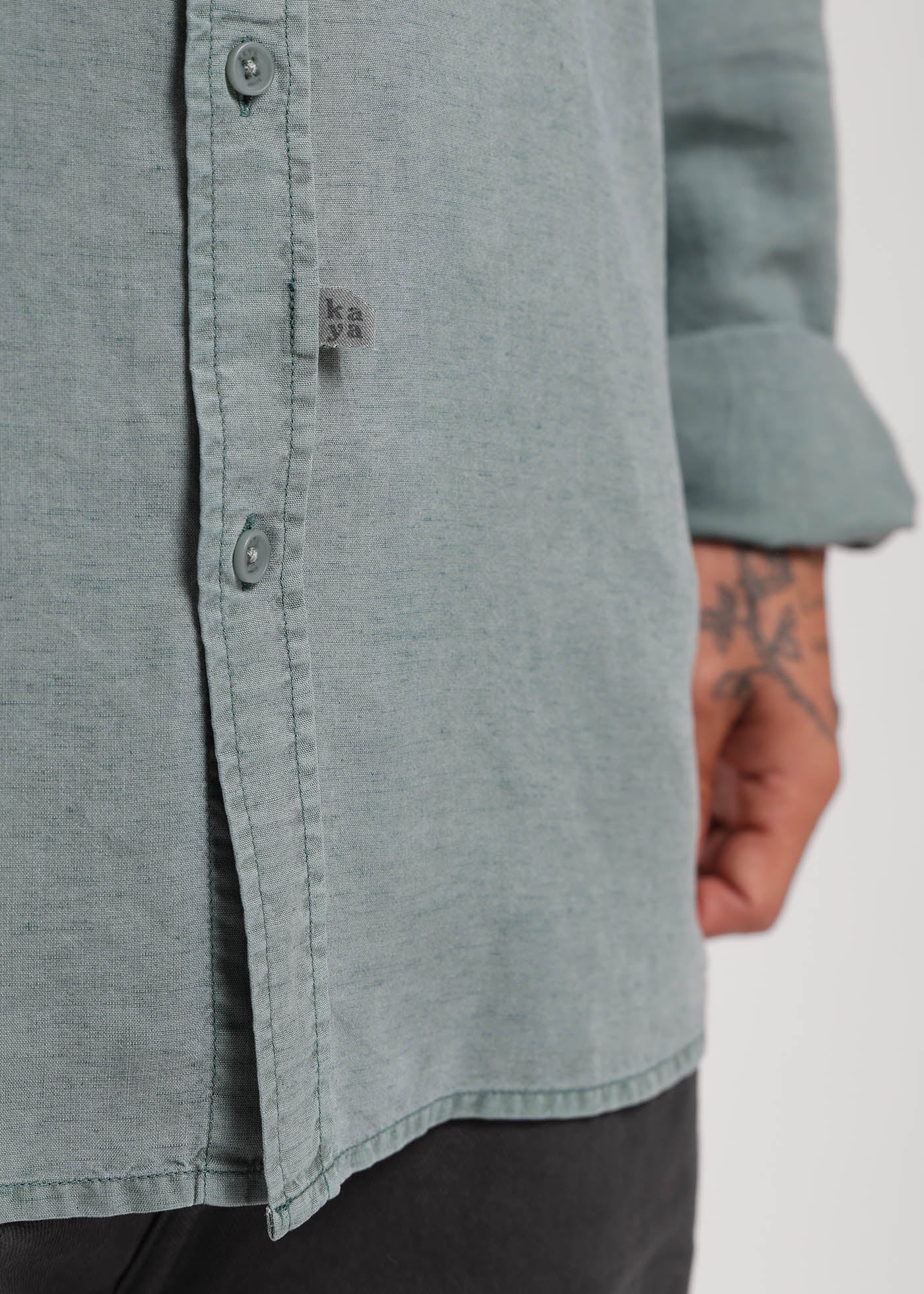 Camisa Manga Larga Tenlin Hombre - Verde - Image 5
