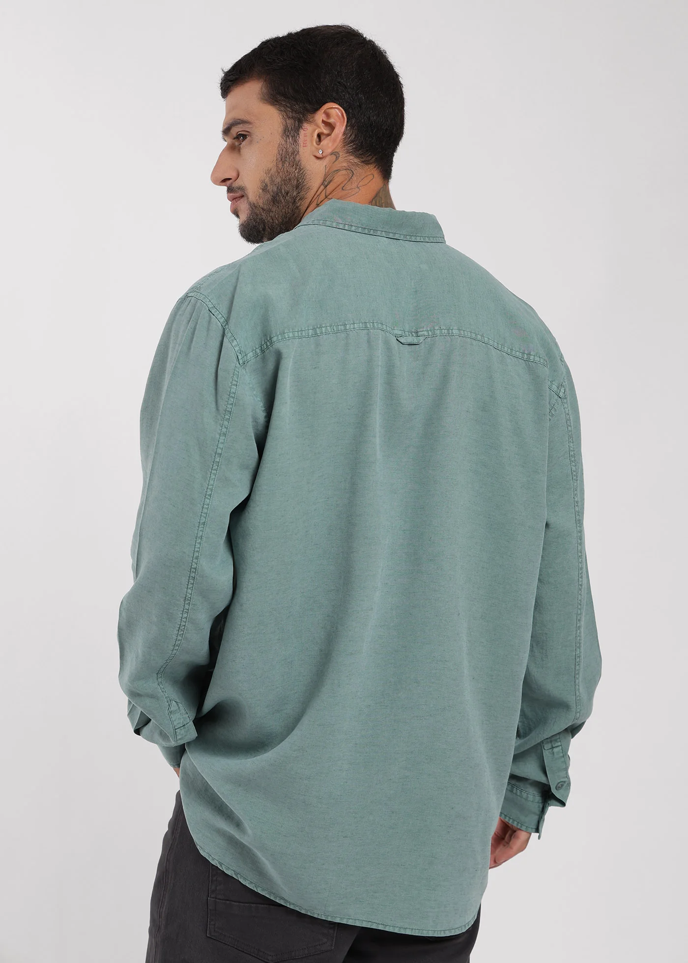 Camisa Manga Larga Tenlin Hombre - Verde - Image 6