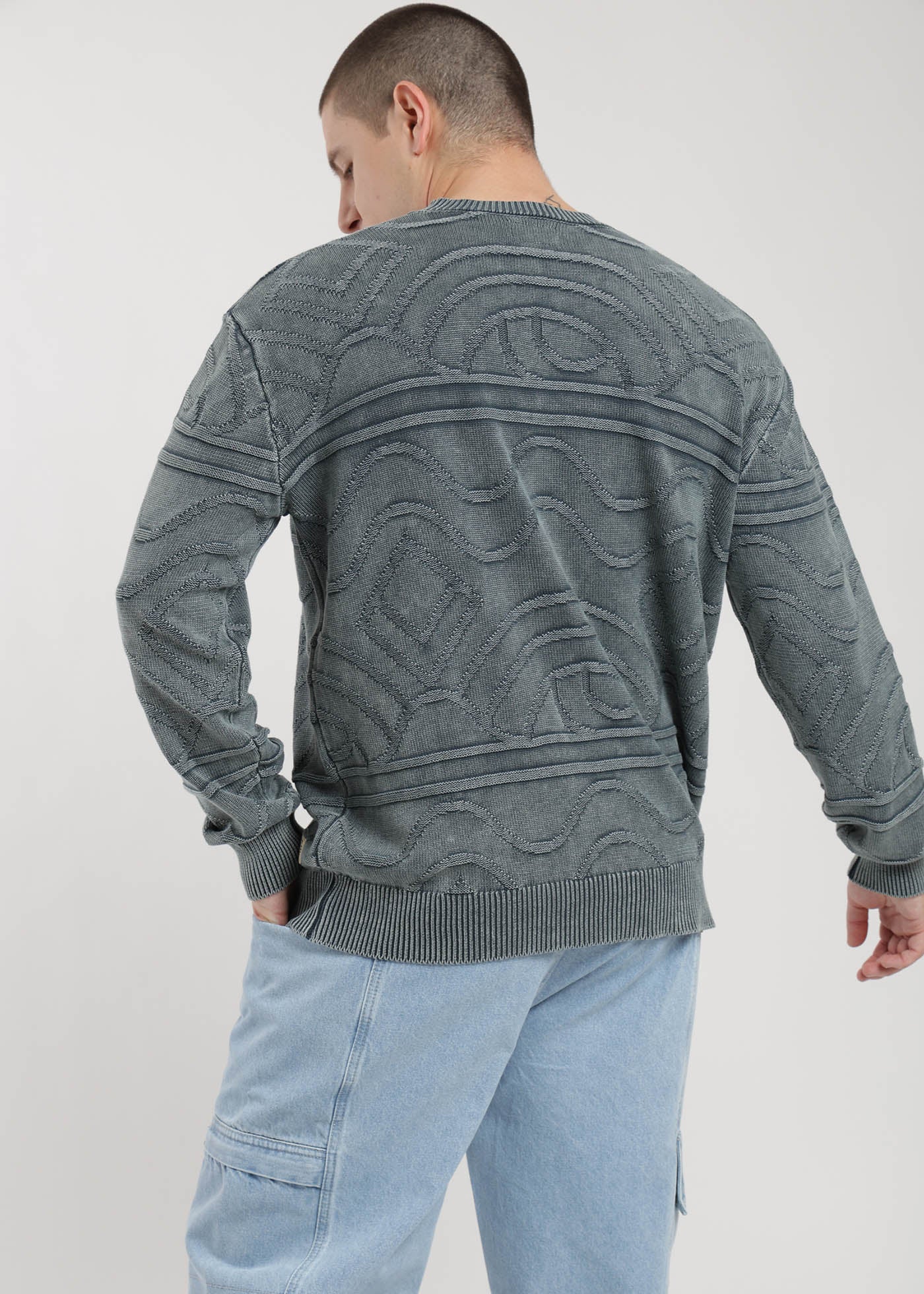 Chaleco Tejido Cuello Redondo Jacquard Hombre - Image 3