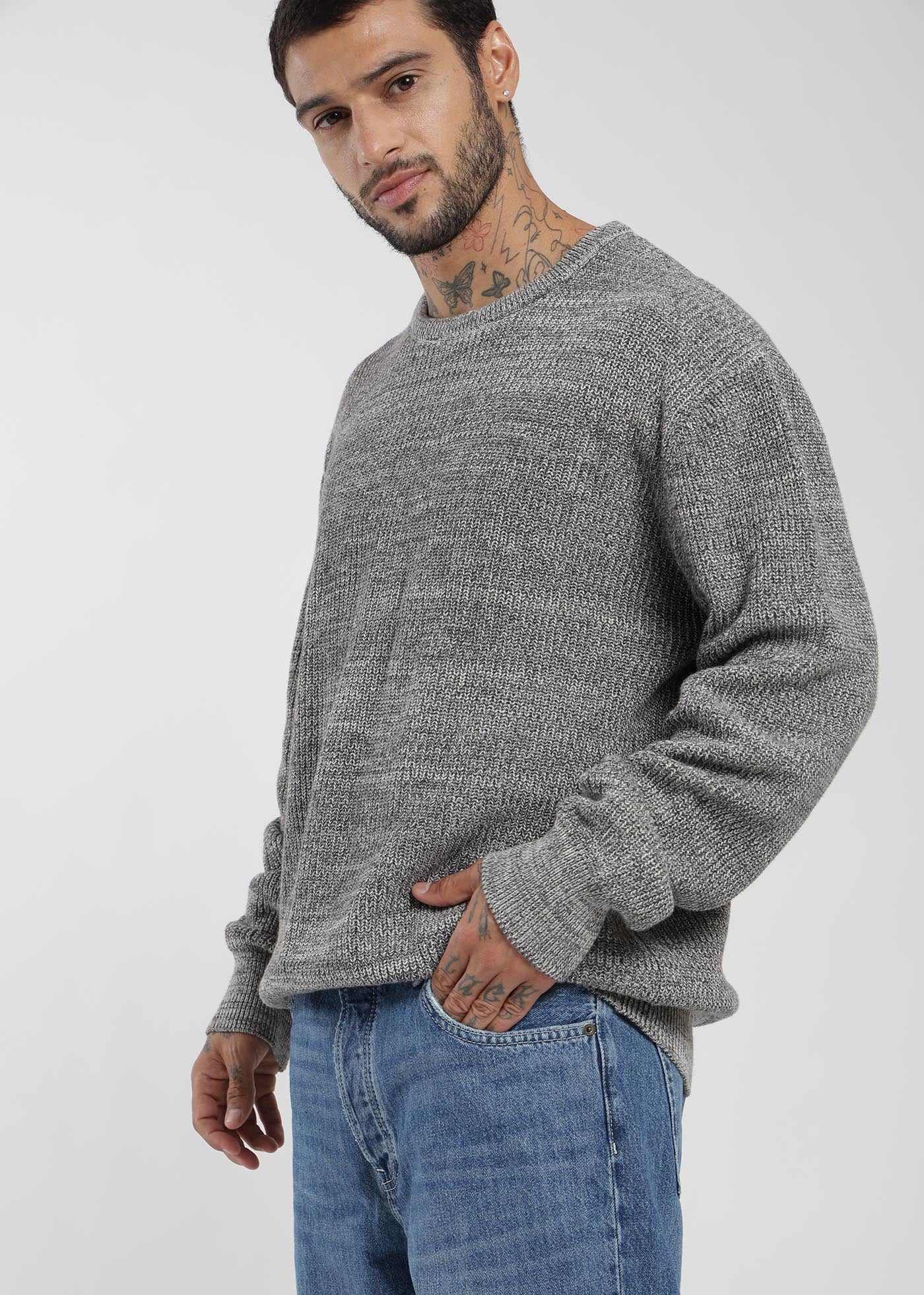 Chaleco Tejido Cuello Redondo Melange Hombre - Image 5