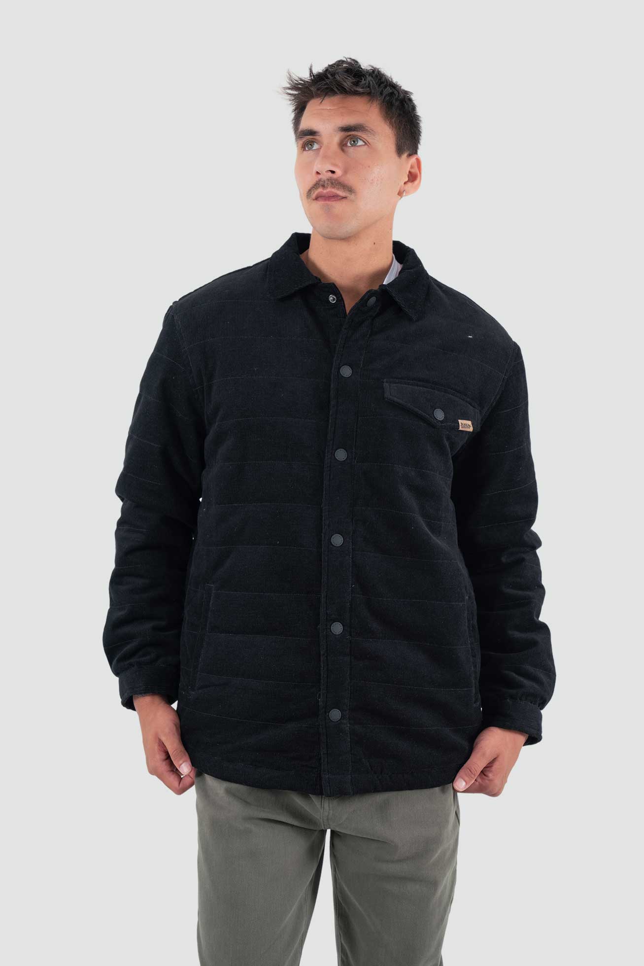 Chaqueta Acolchada Corduroy Yuka Hombre - Negra