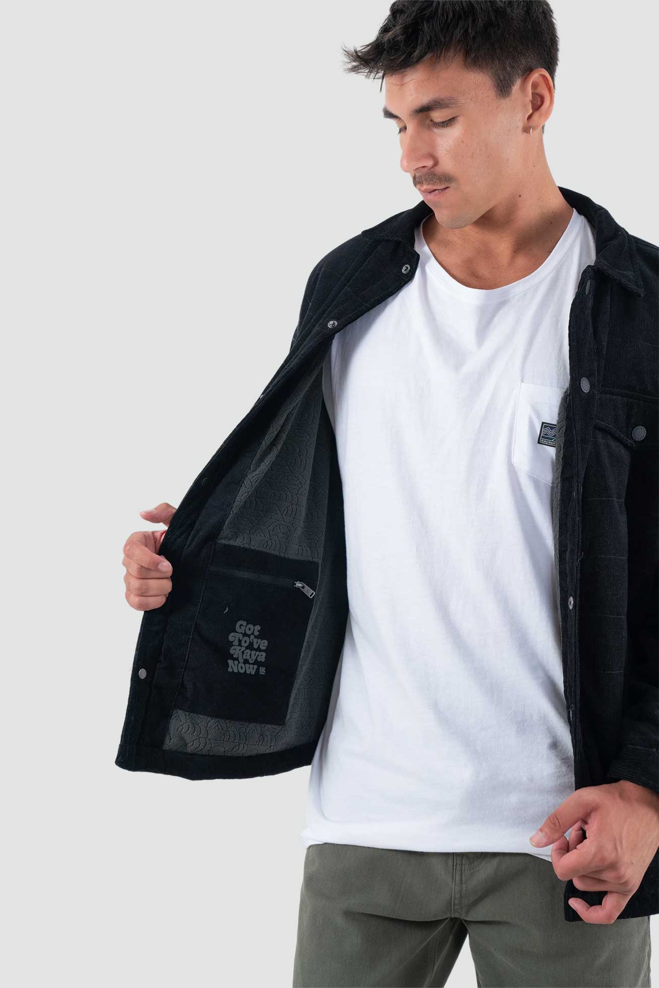 Chaqueta Acolchada Corduroy Yuka Hombre - Negra - Image 3