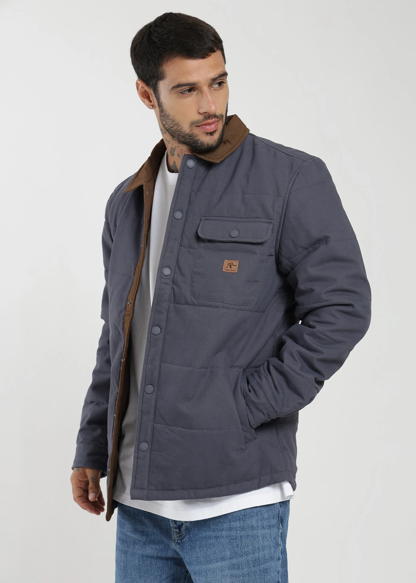 Chaqueta Acolchada Yuka Canvas Hombre - Navy
