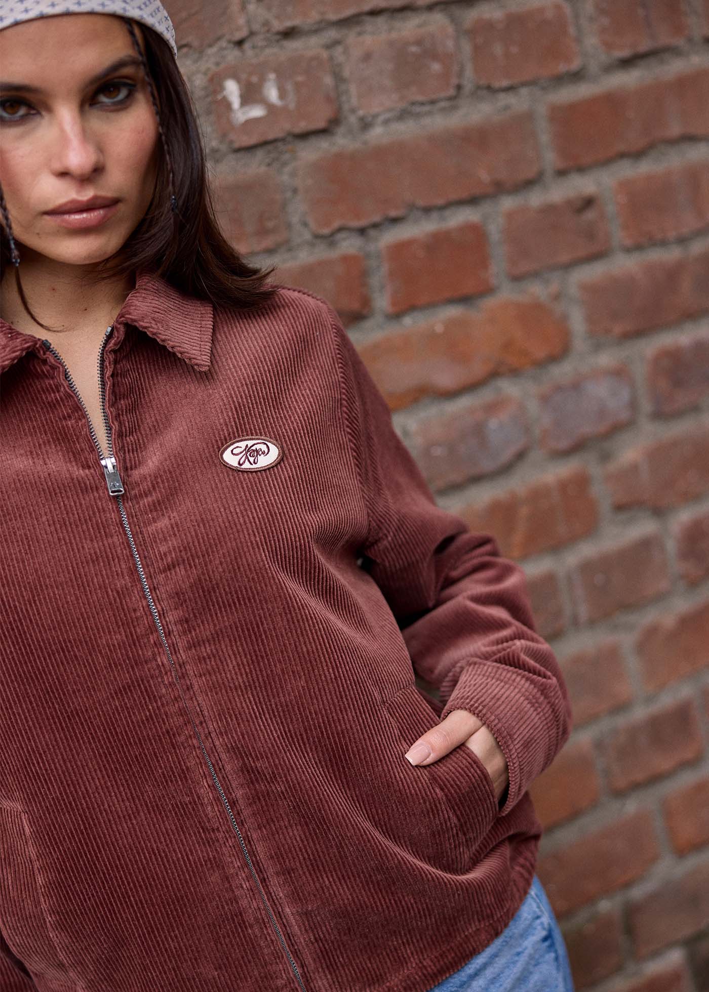 Chaqueta Bomber Cotelé Mujer - Malva - Image 3