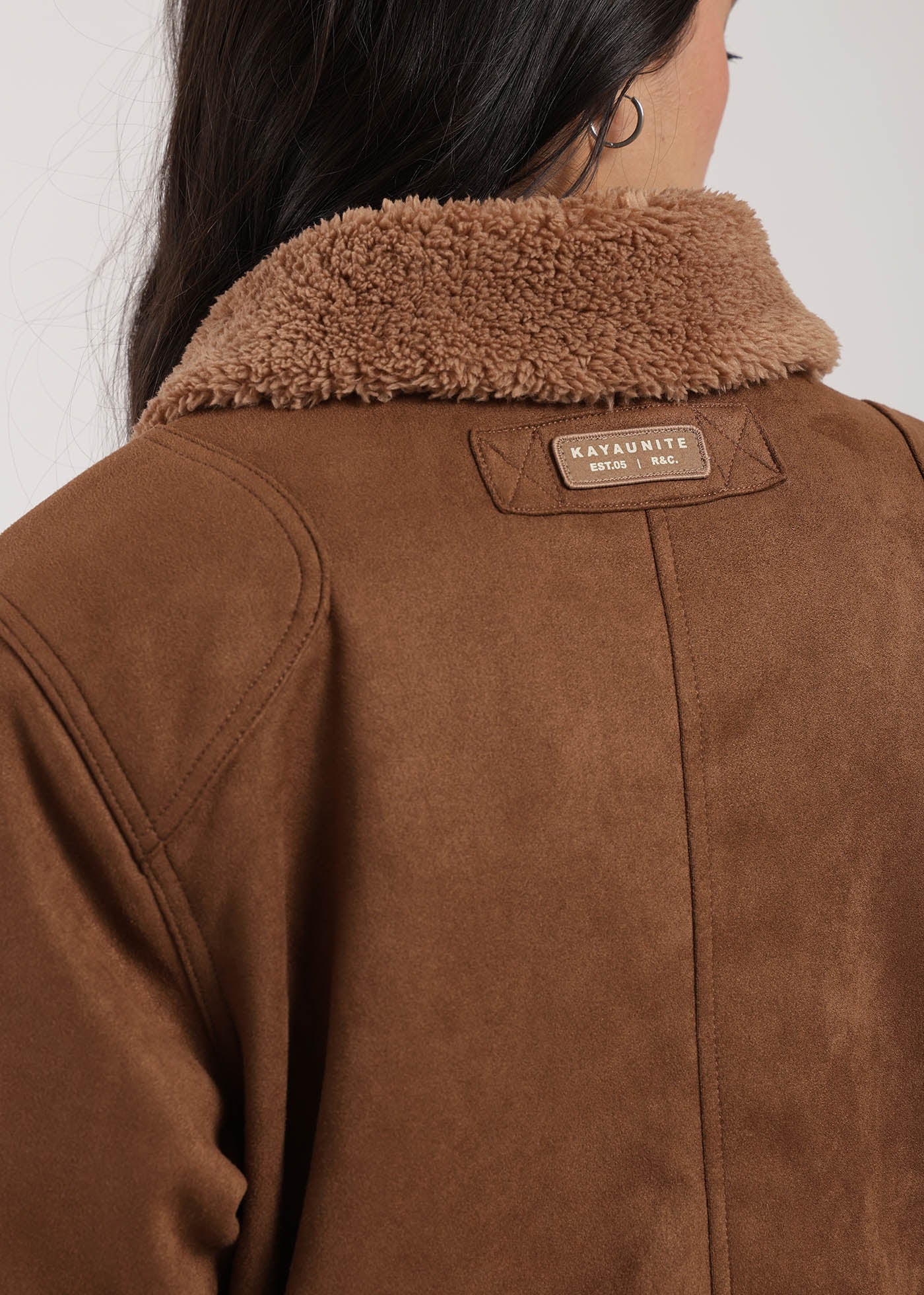 Chaqueta Bomber Suede Mujer - Image 6