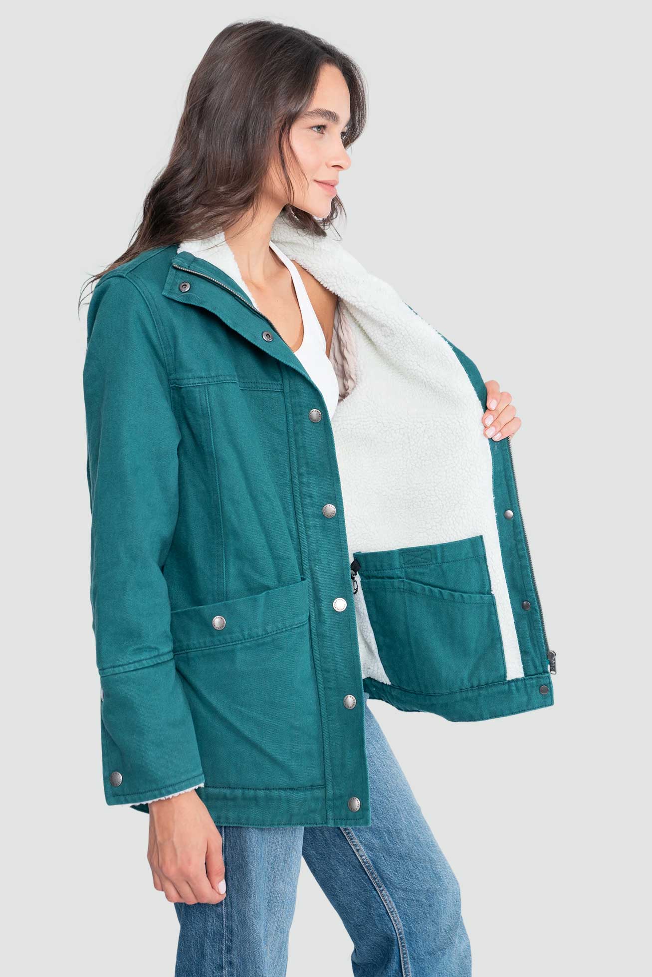Chaqueta Clásica Amancai Mujer - Petrol - Image 6