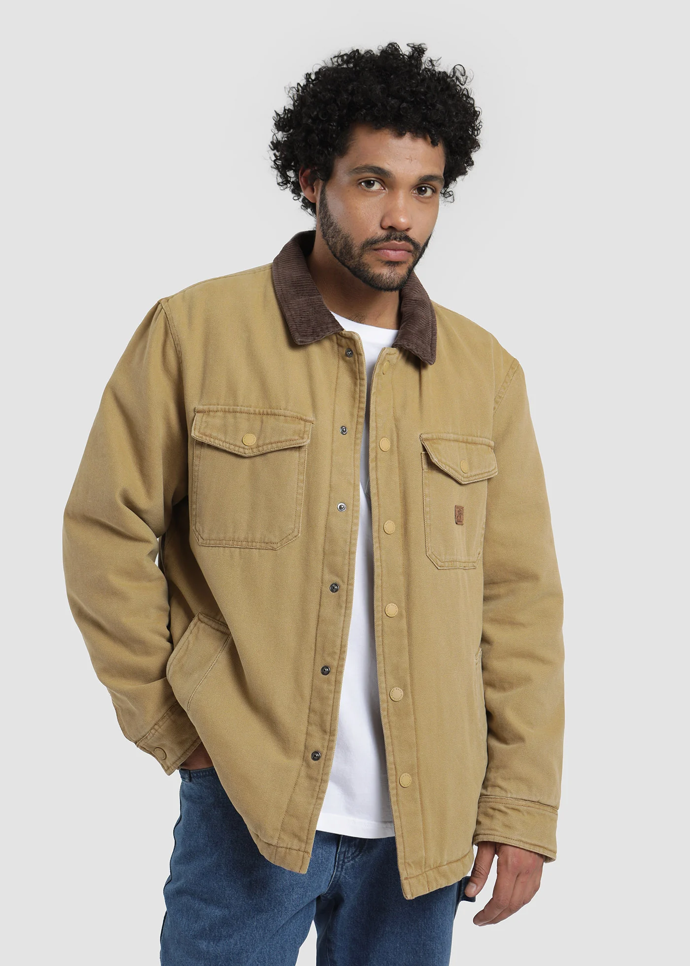 Chaqueta Clásica Canvas Hombre - Caqui