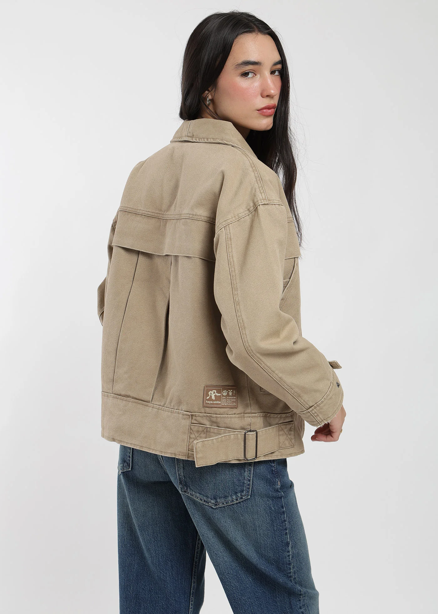Chaqueta Clásica Canvas Solid Mujer - Image 3