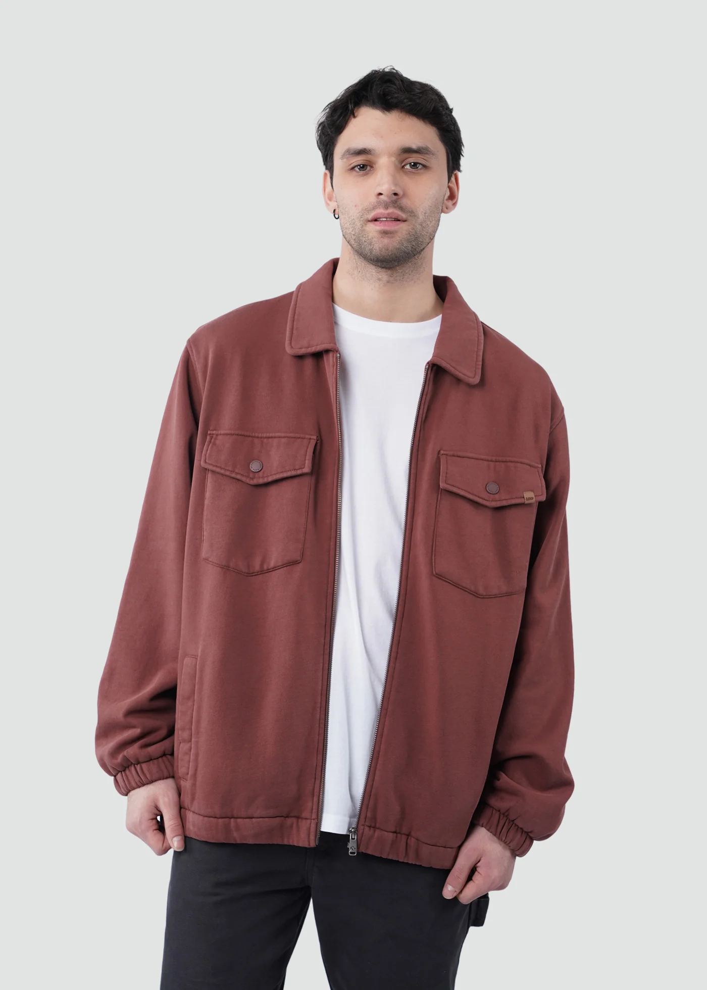 Chaqueta Clásica Jersey Hombre - Burdeo
