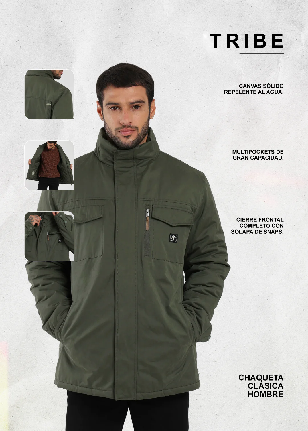Chaqueta Clásica New Tribe Hombre - Verde Oscuro - Image 3