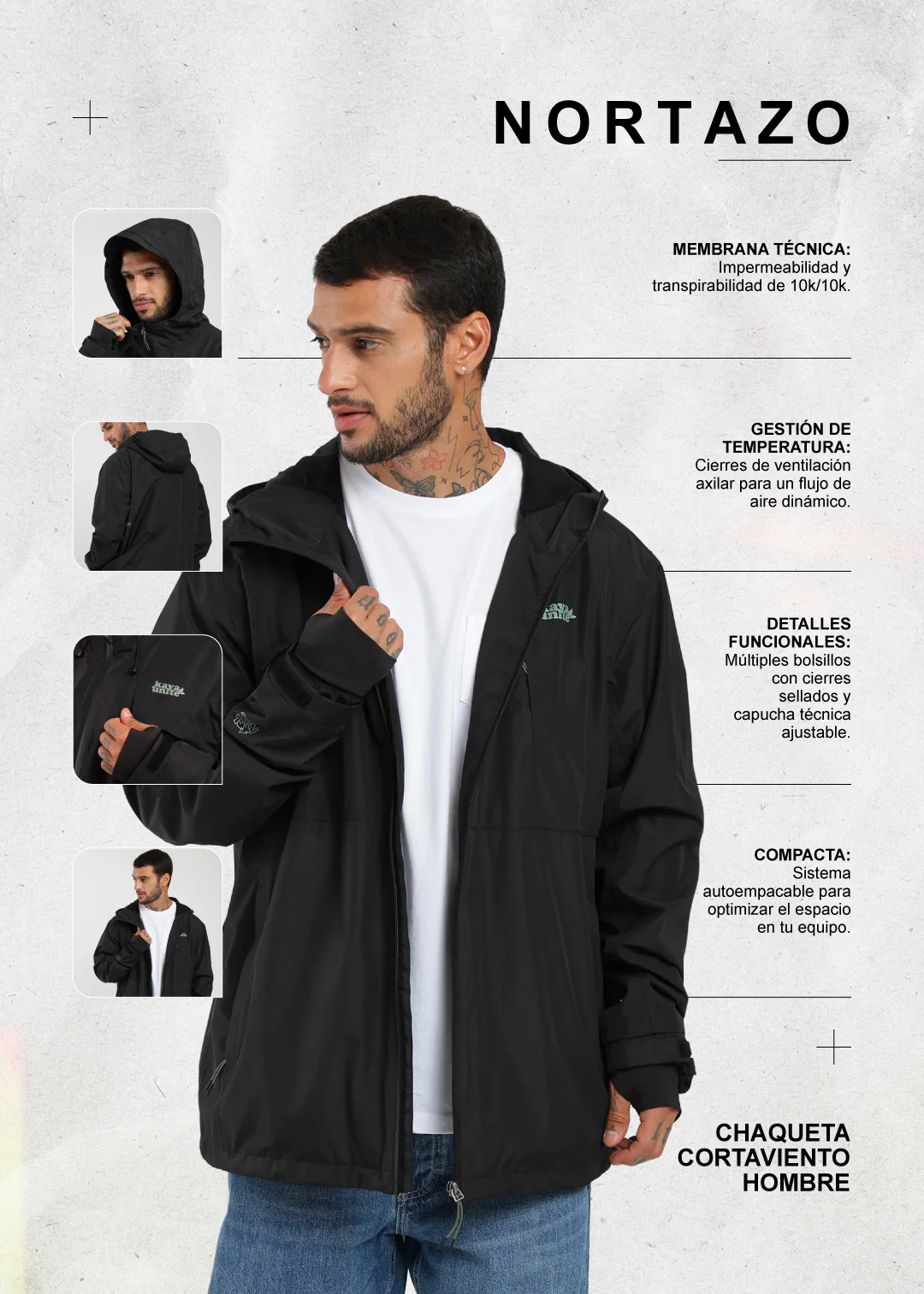 Chaqueta Cortaviento Impermeable Nortazo Hombre - Image 3