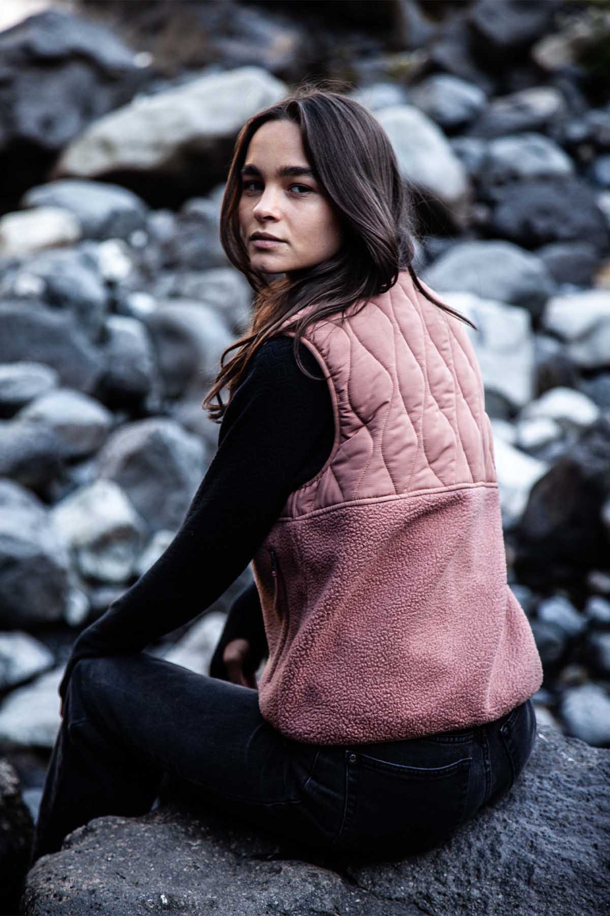 Chaqueta Sin Mangas Vest Mujer - Terracota - Image 6
