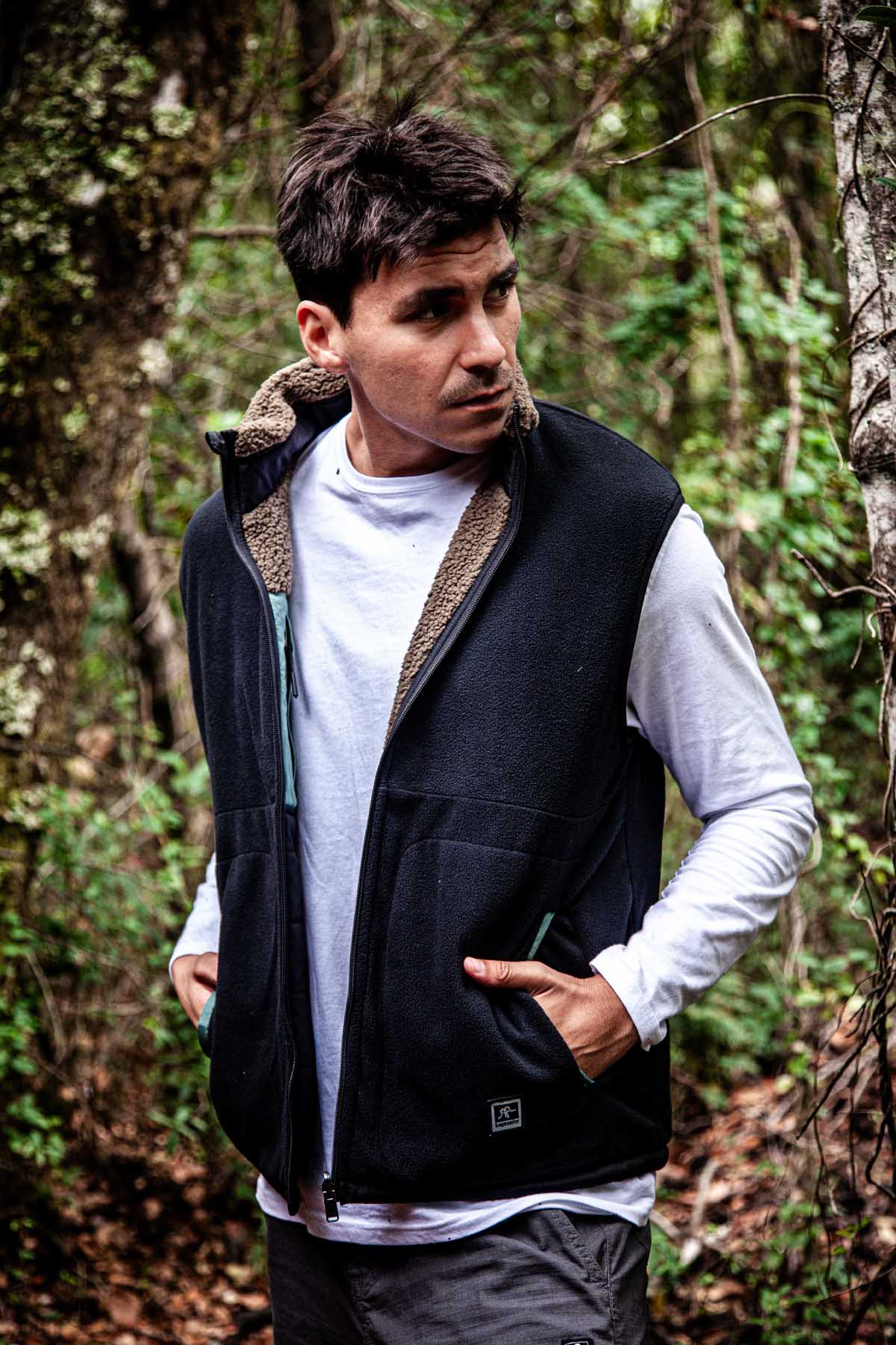 Chaqueta Sin Mangas Vest Reversible Hombre - Negra - Image 8
