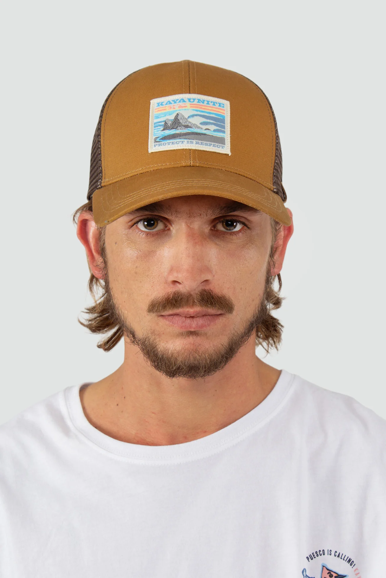 Gorro Jockey Algodón Trucker Piedra - Café - Image 4